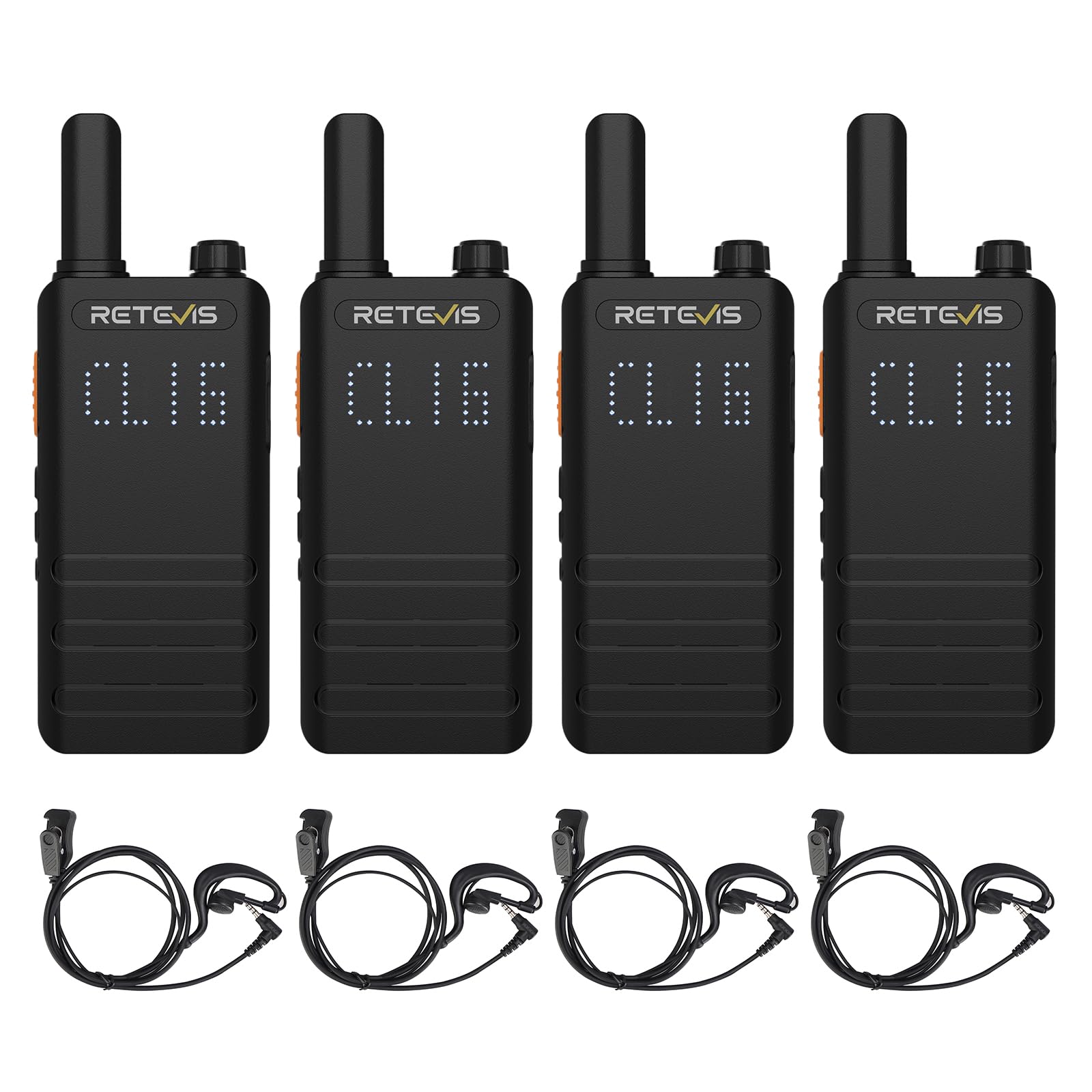 Retevis B63H Walkie-Talkie RT622P 2.0 PMR (4 Pezzi, Nero)