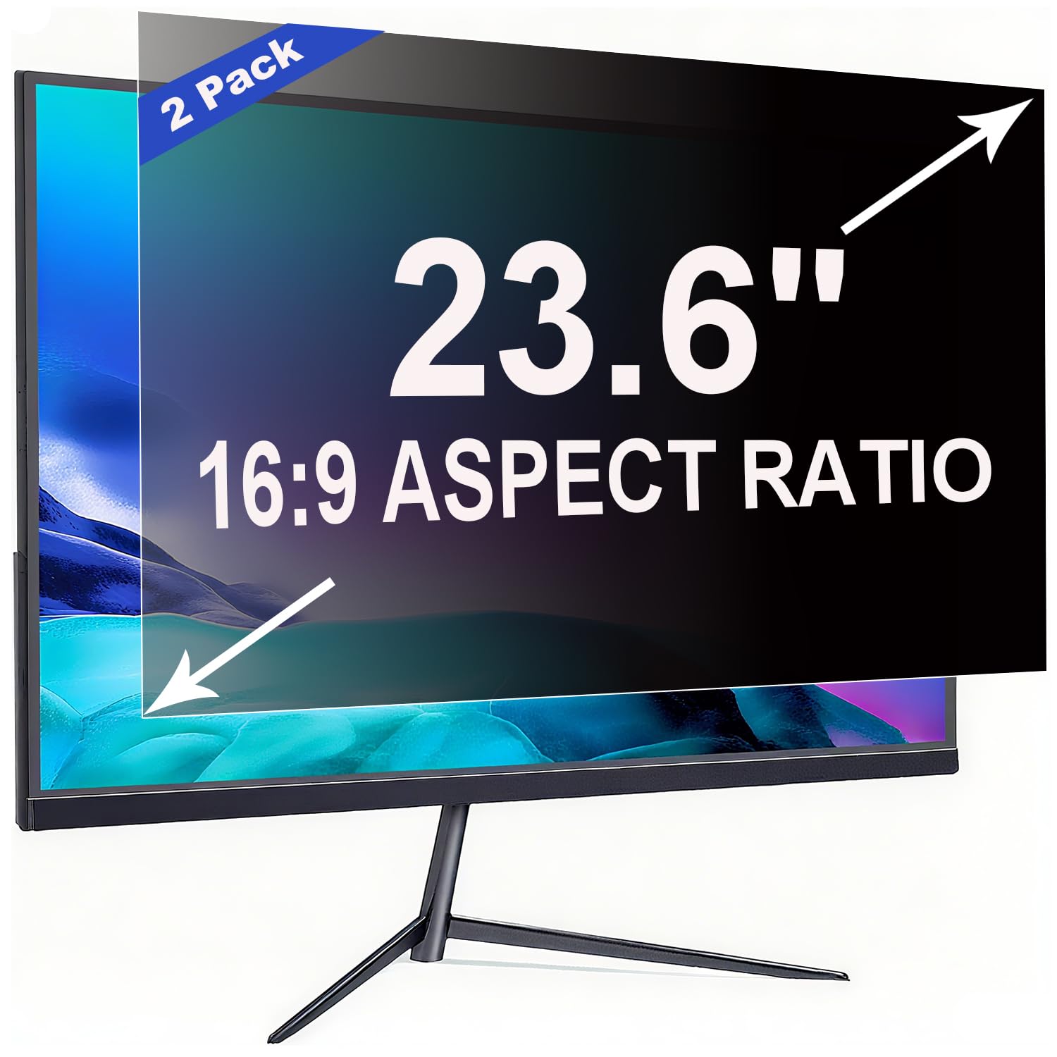 2 Pellicole Privacy 23.6 Pollici 16:9 (52.2x29.4cm) Monitor
