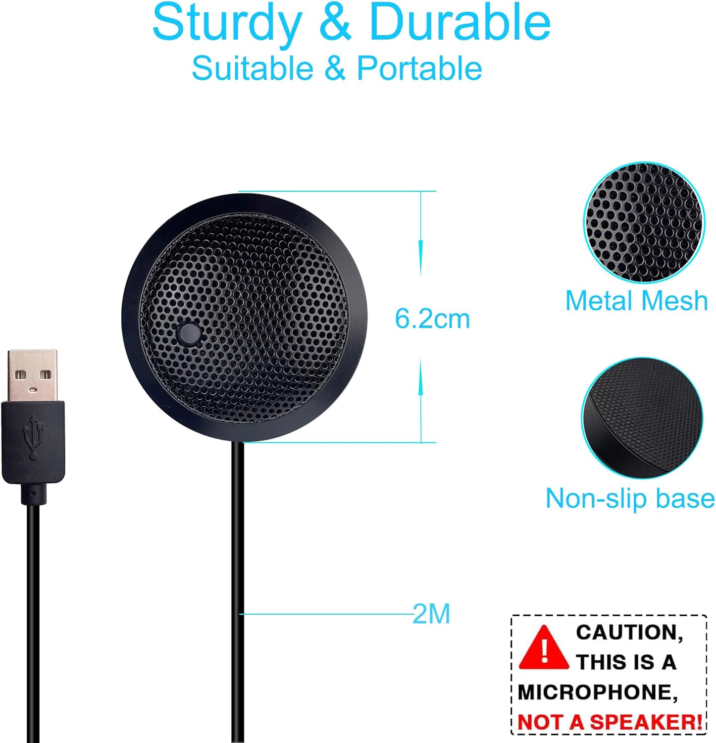 Microfono USB Omnidirezionale 360° per Conferenze - immagine 2