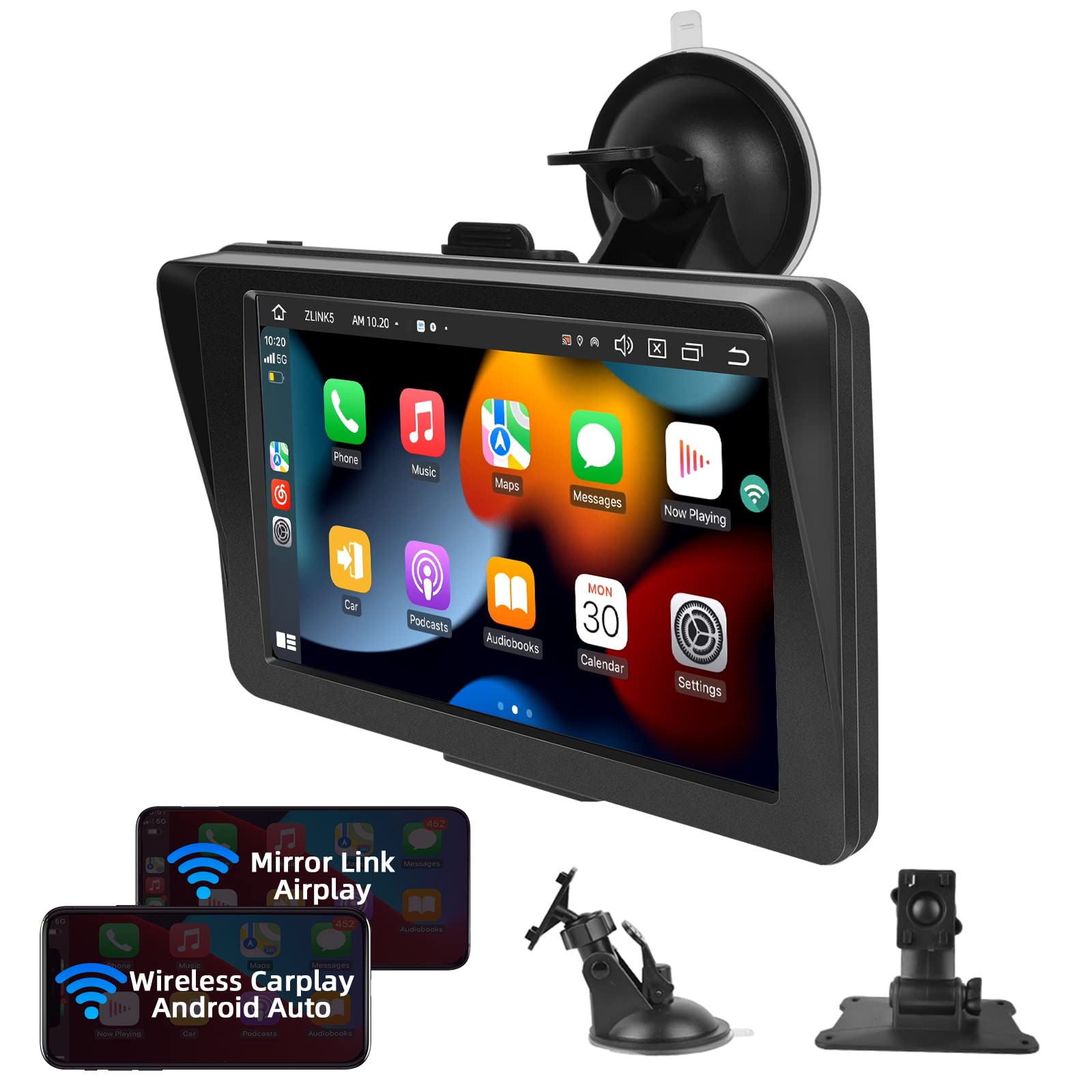 Podofo Autoradio Portatile Wireless Carplay Android Auto 7"