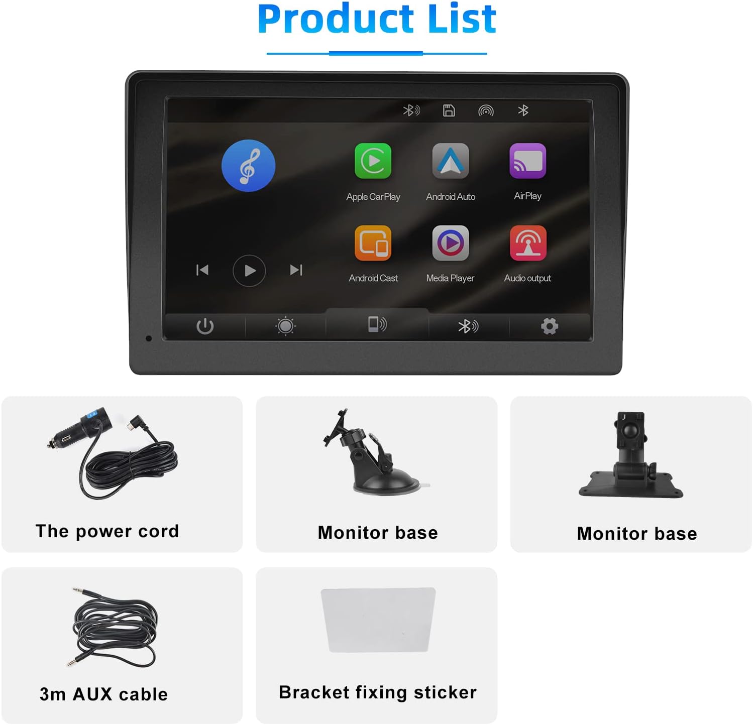 Podofo Autoradio Portatile Wireless Carplay Android Auto 7" - immagine 7