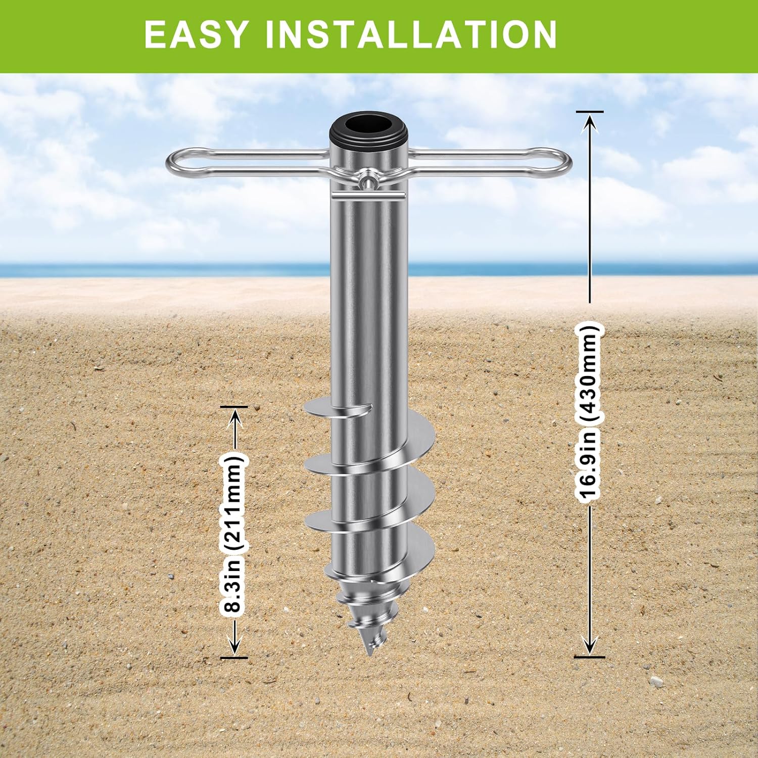 Dolibest Ancoraggio a Terra per Ombrellone 42cm - immagine 5