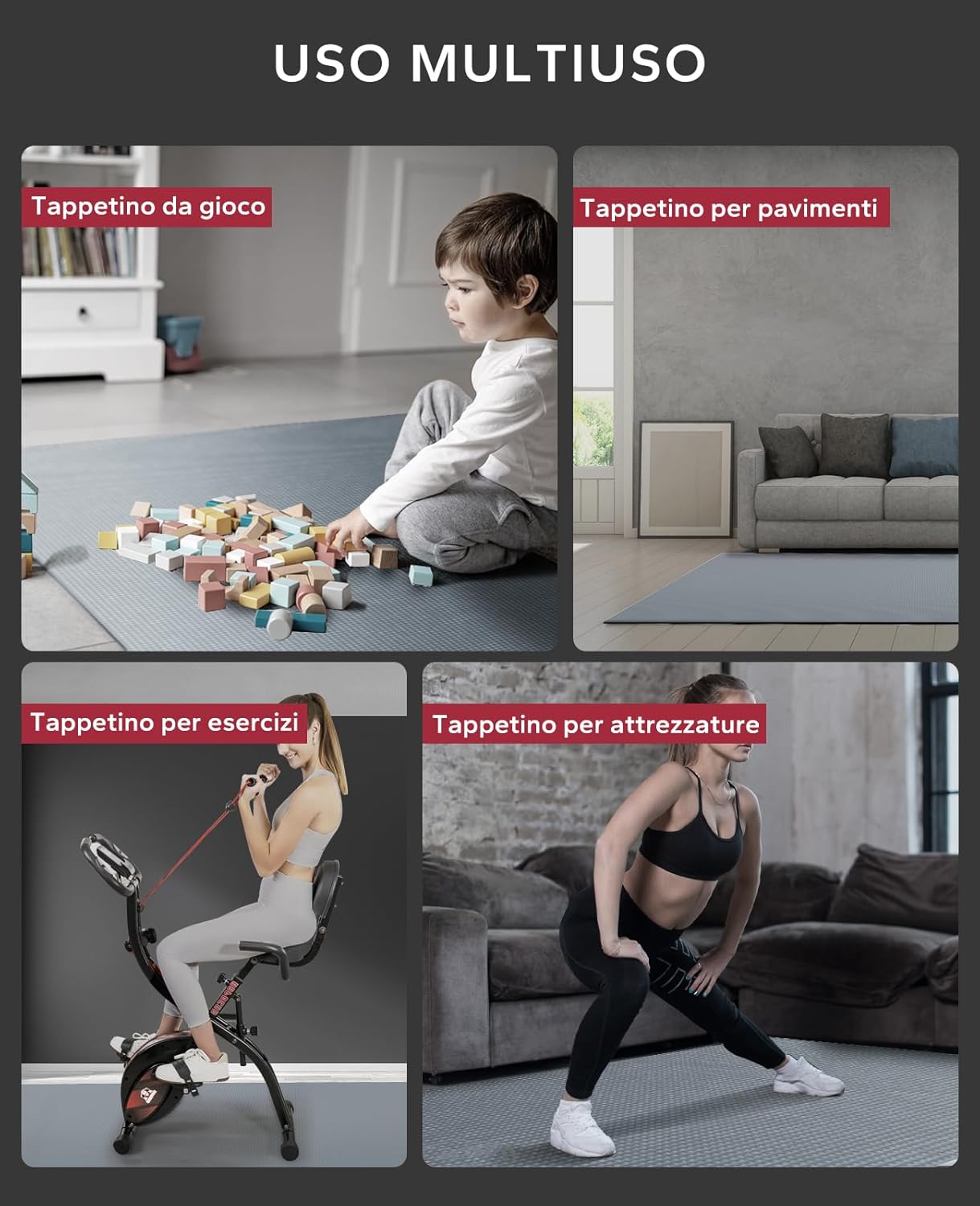 Hapbear Tappetino Esercizi Extra Large 8mm Antiscivolo - immagine 5