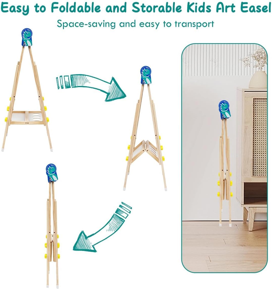 Cavalletto per Bambini a Doppia Faccia in Legno - immagine 4