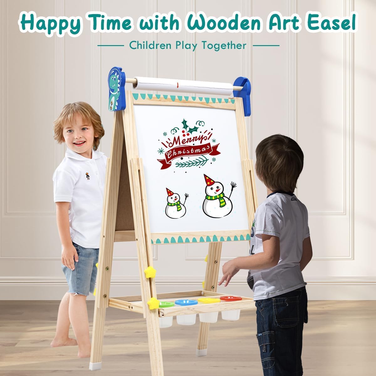 Cavalletto per Bambini a Doppia Faccia in Legno - immagine 5