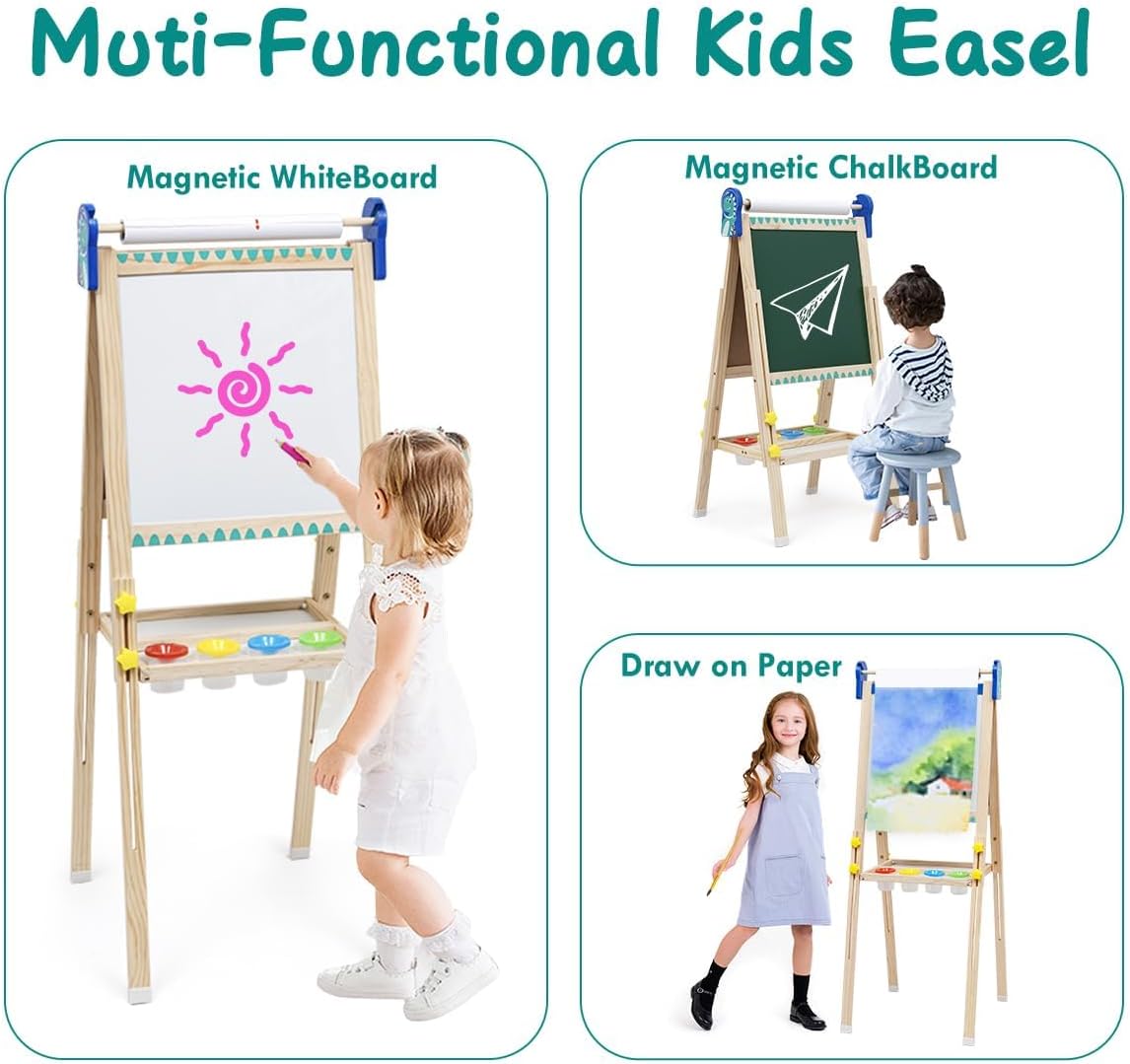 Cavalletto per Bambini a Doppia Faccia in Legno - immagine 6