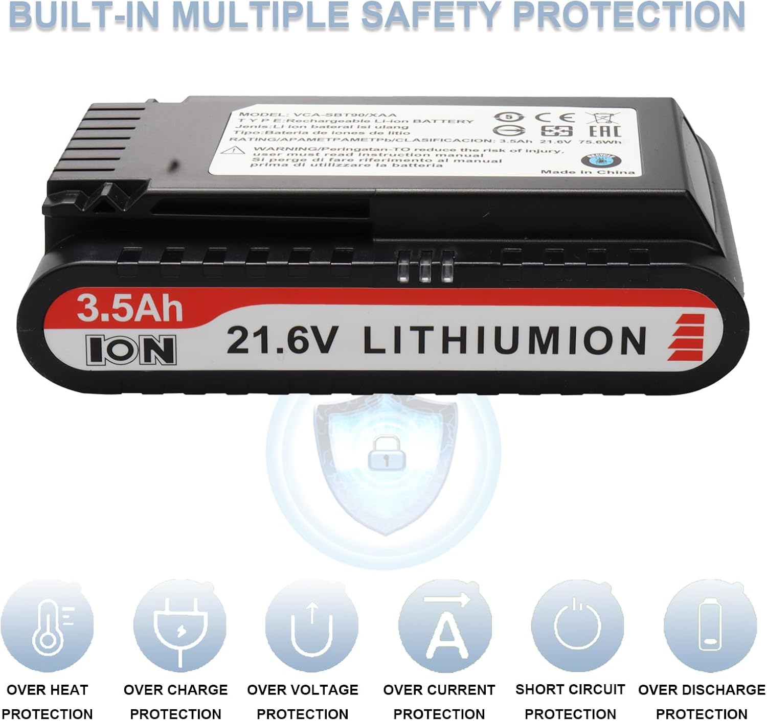 Mxjfyy Batteria Sostitutiva 21.6V 3.5Ah per Samsung Jet - immagine 6