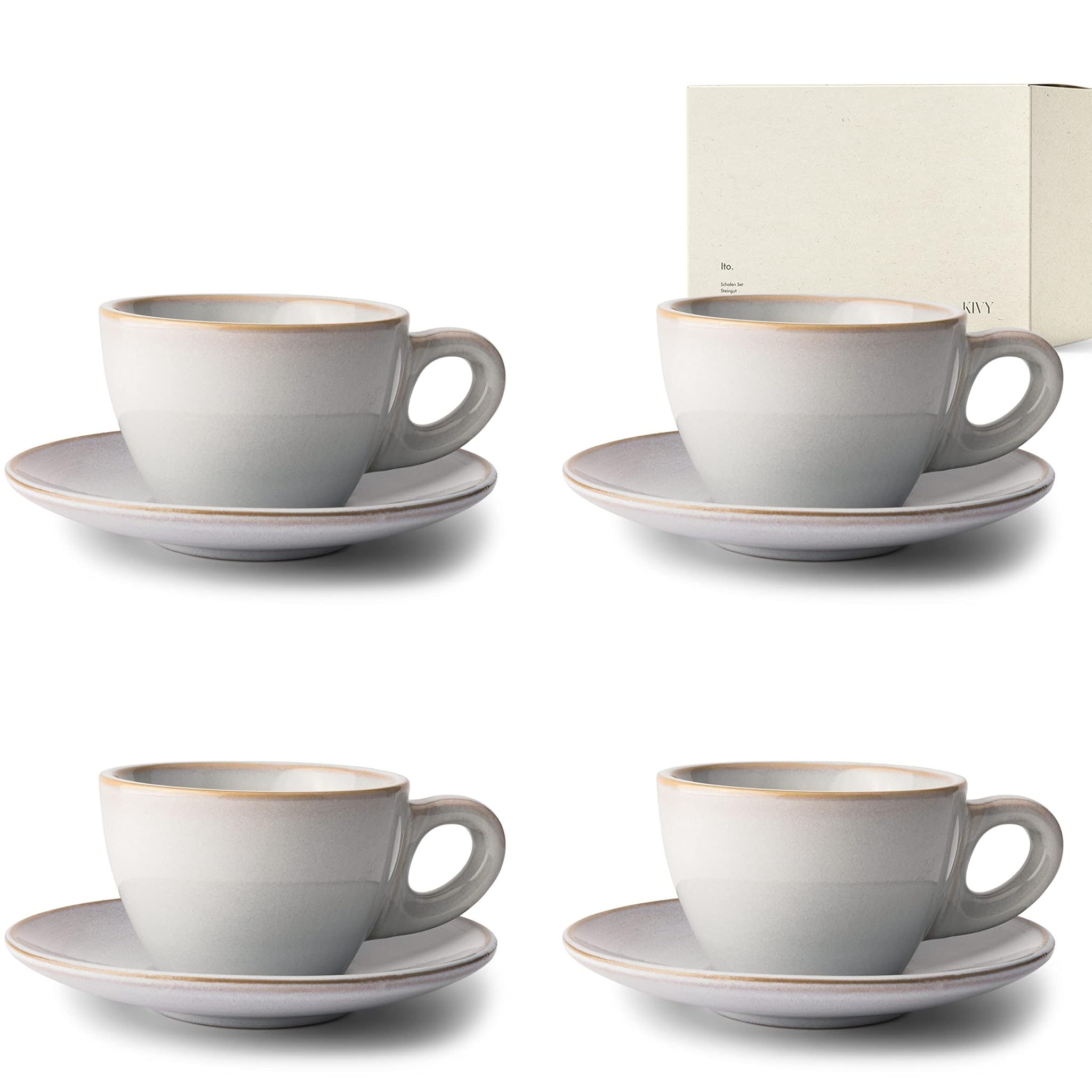 Kivy Set 4 Tazze da Caffè Cappuccino 180ml