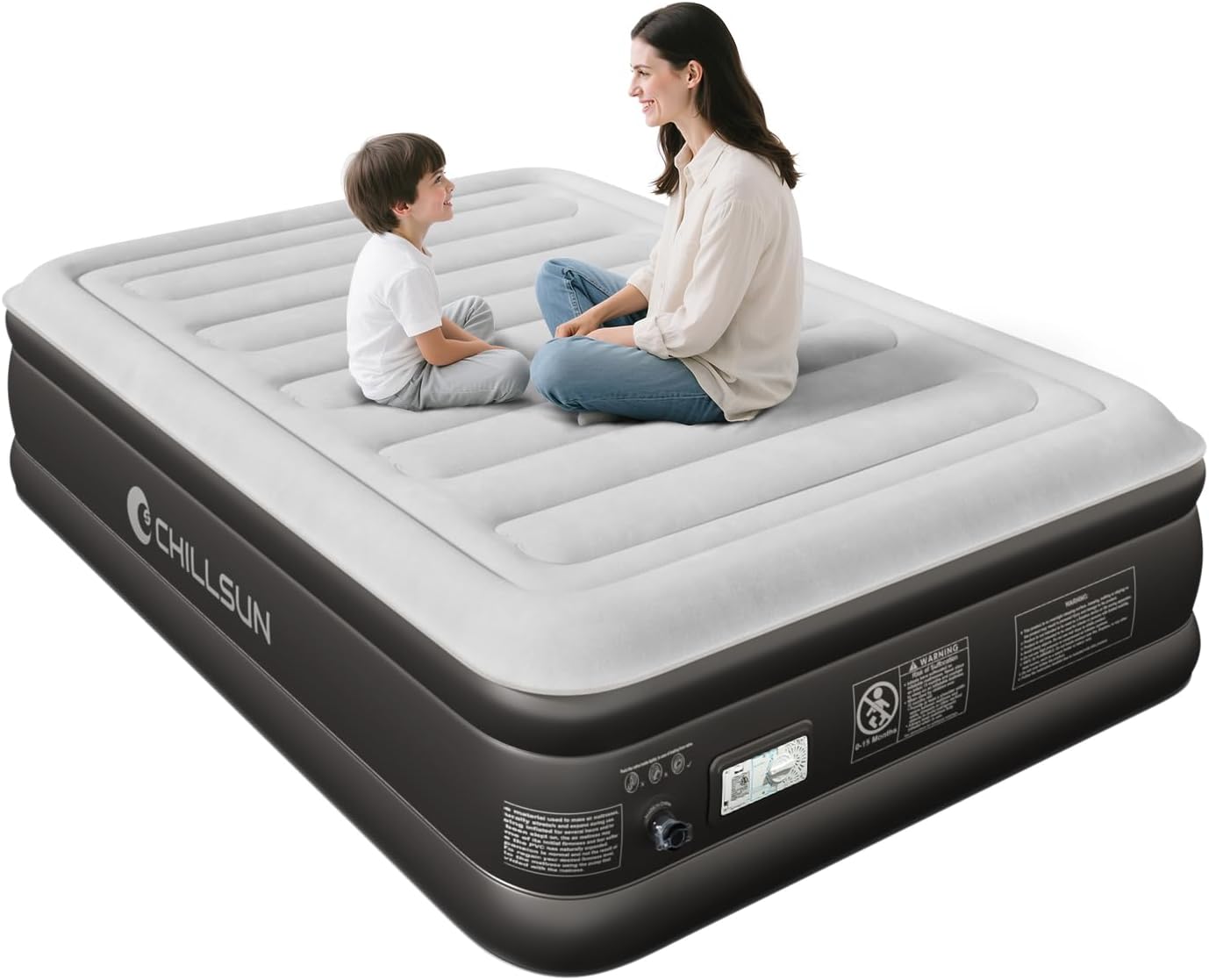 Chillsun Letto Gonfiabile con Pompa Integrata, 190x137x46 cm - immagine 1