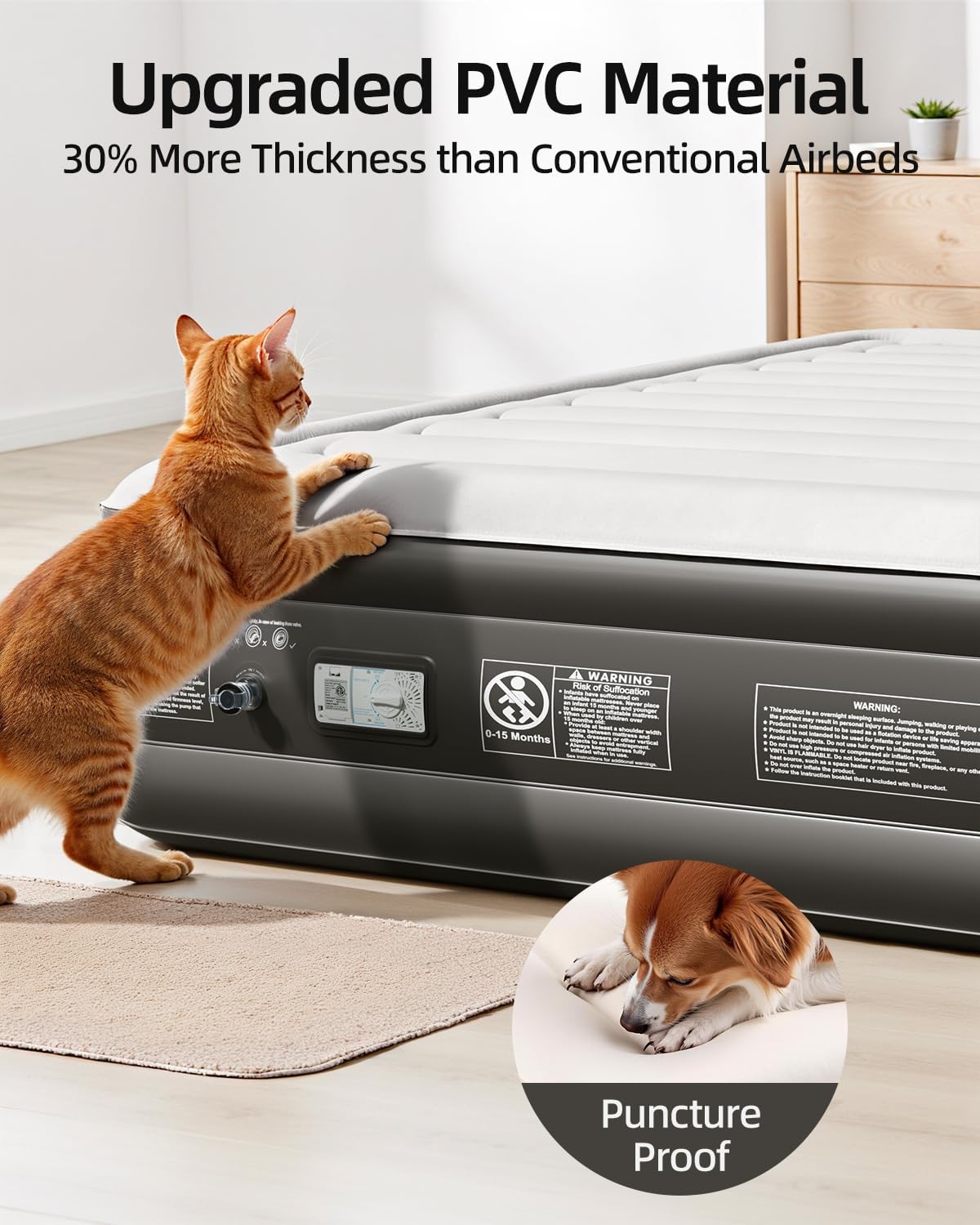 Chillsun Letto Gonfiabile con Pompa Integrata, 190x137x46 cm - immagine 3