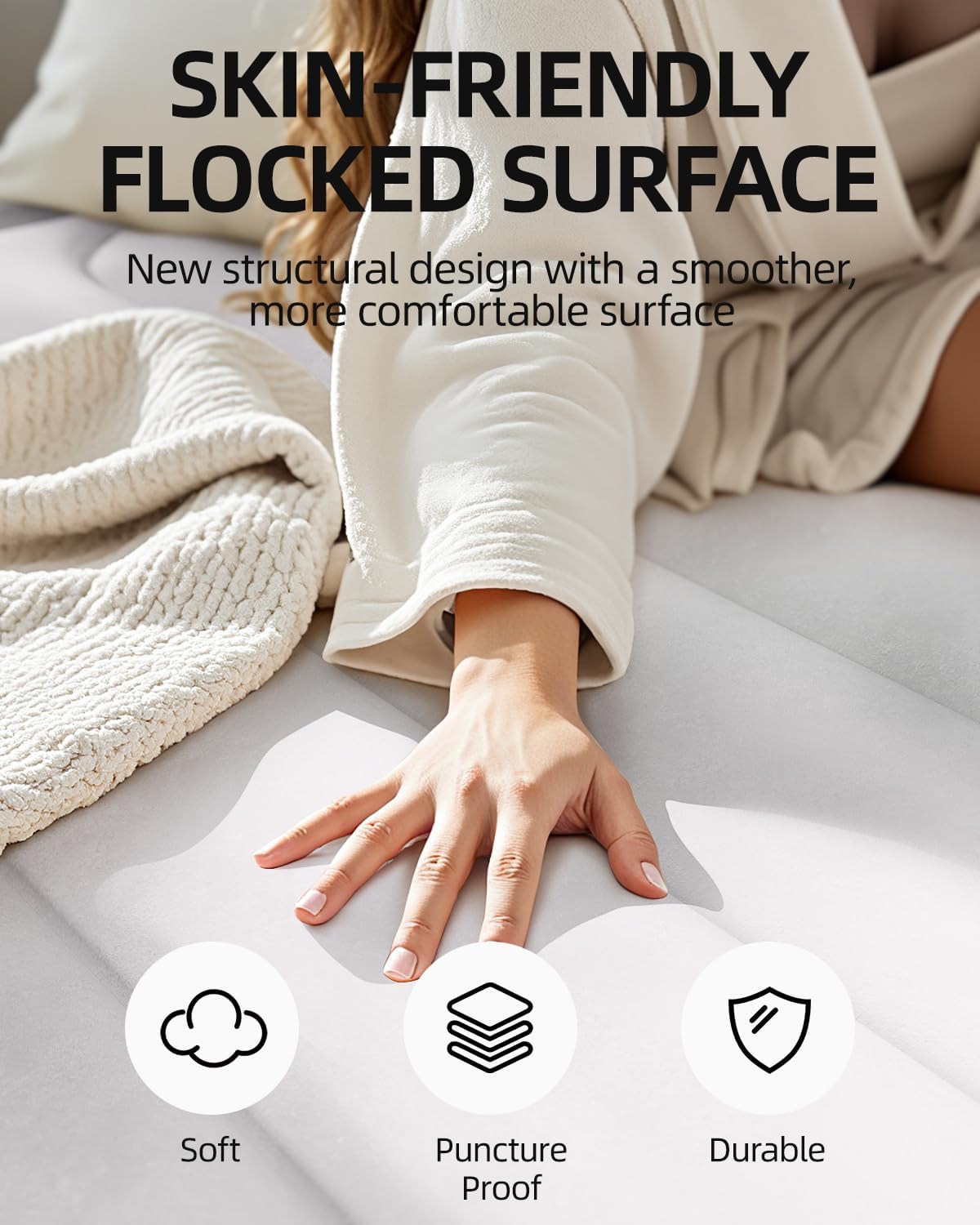 Chillsun Letto Gonfiabile con Pompa Integrata, 190x137x46 cm - immagine 5