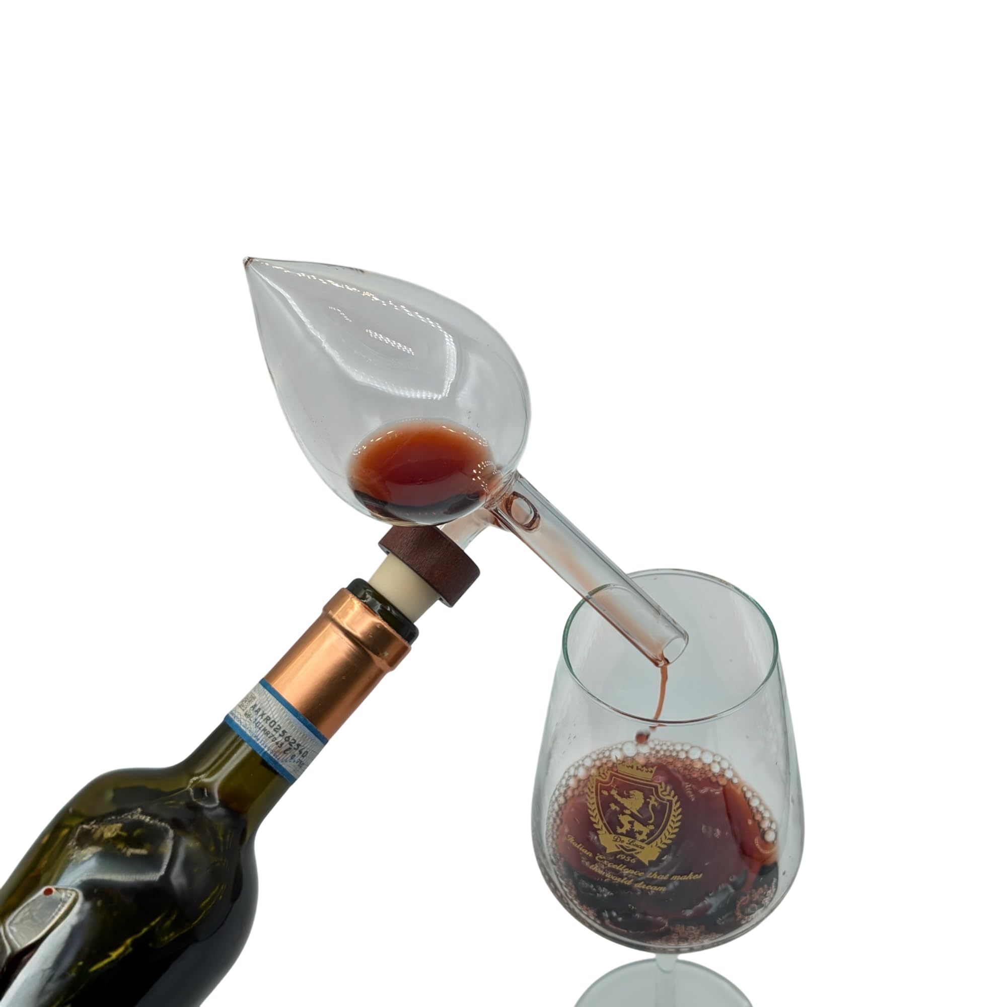 Decanter per Vino con Aeratore in Vetro Soffiato