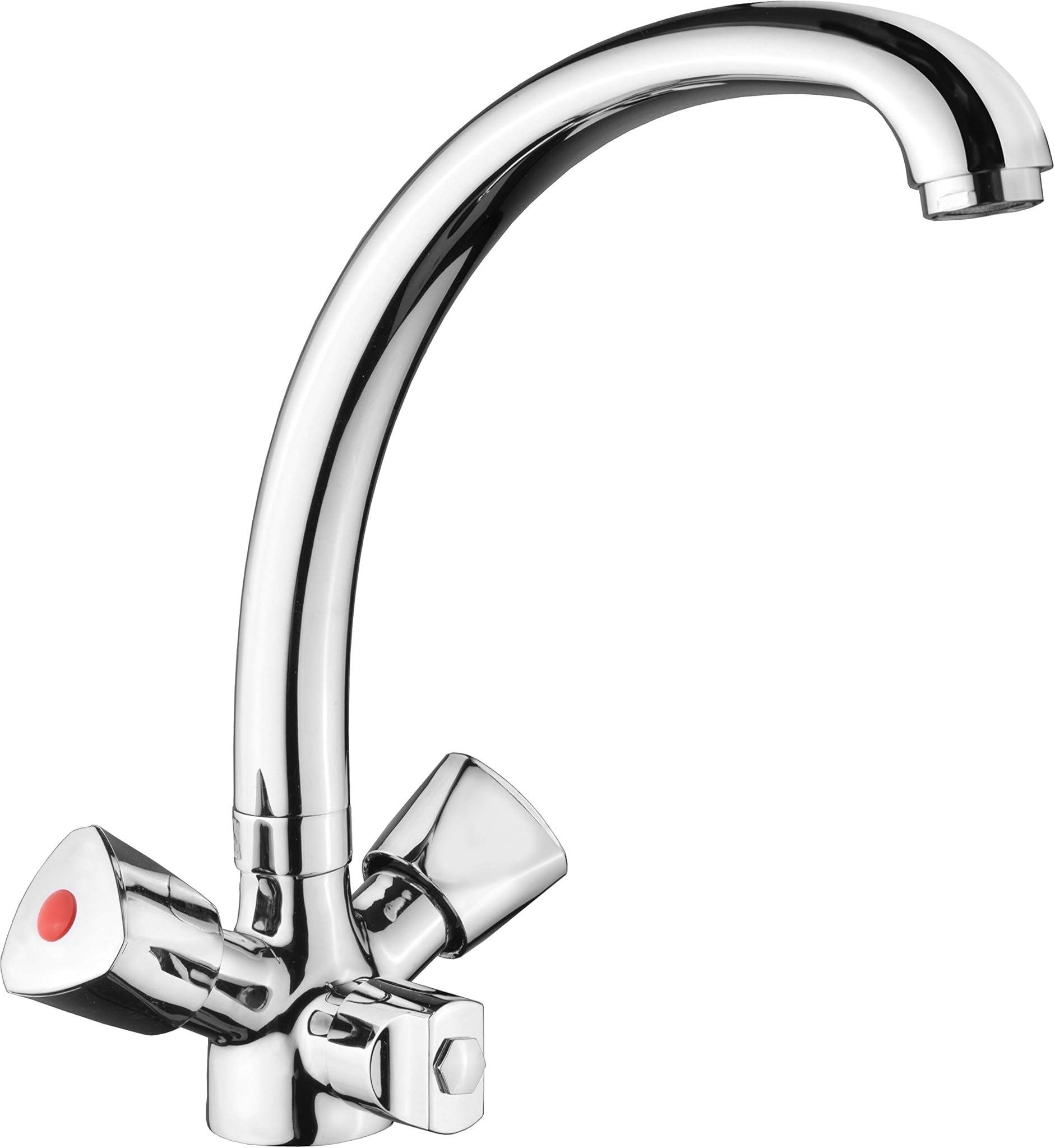 Cornat Li564, Miscelatore per Lavabo a 2 Manopole con Collo Orientabile Cromato