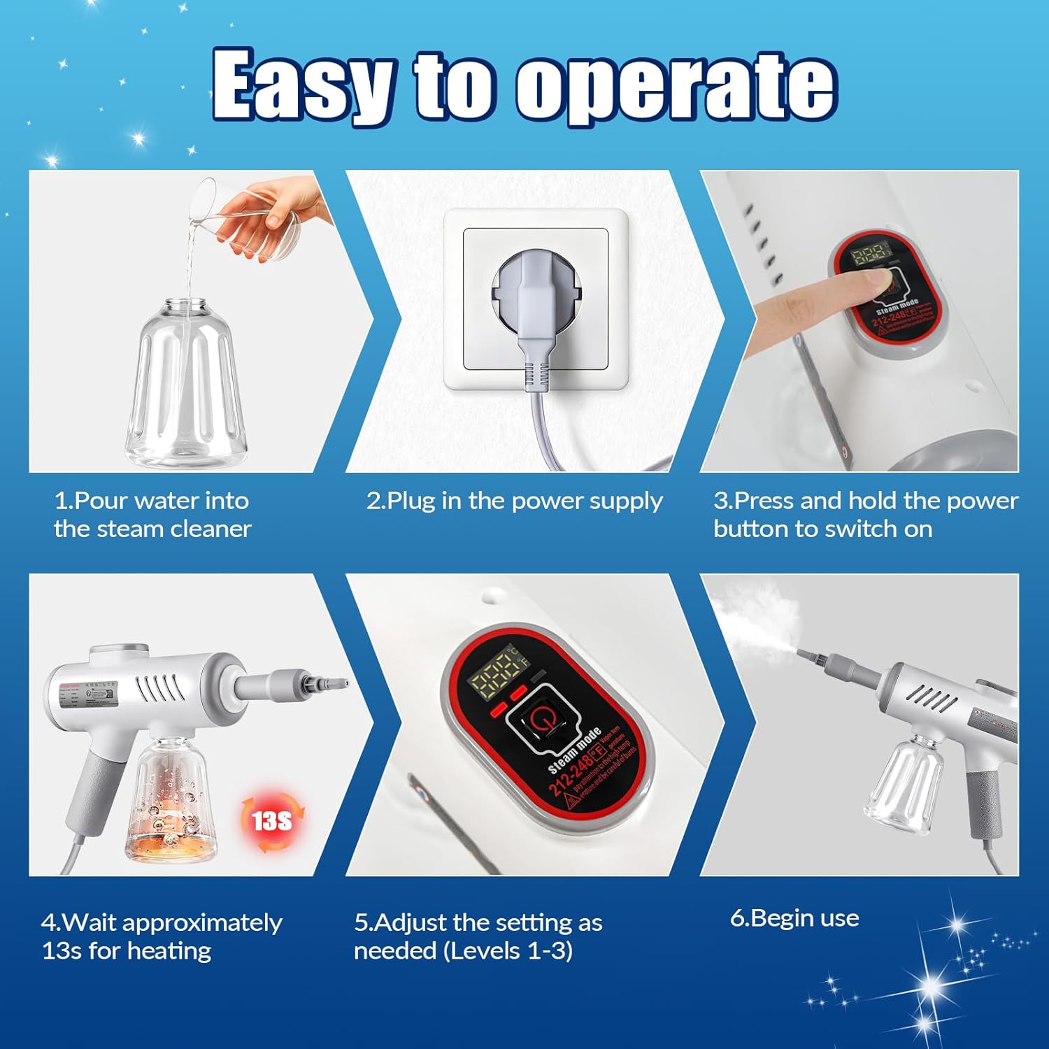 Pulitore a Vapore Portatile 1500W Automatico - immagine 5