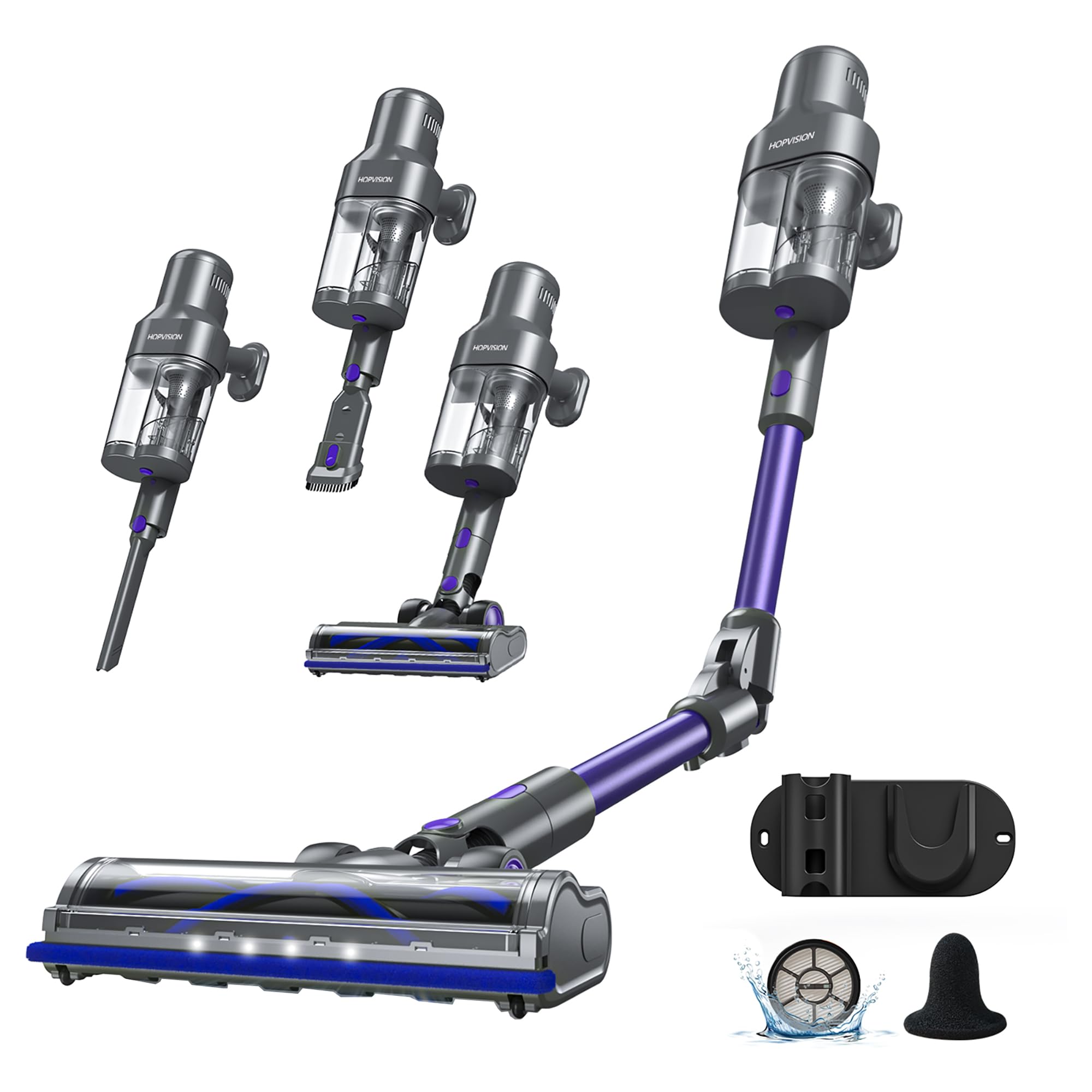 Hopvision Aspirapolvere Senza Fili 650W 45 KPA 70 Min