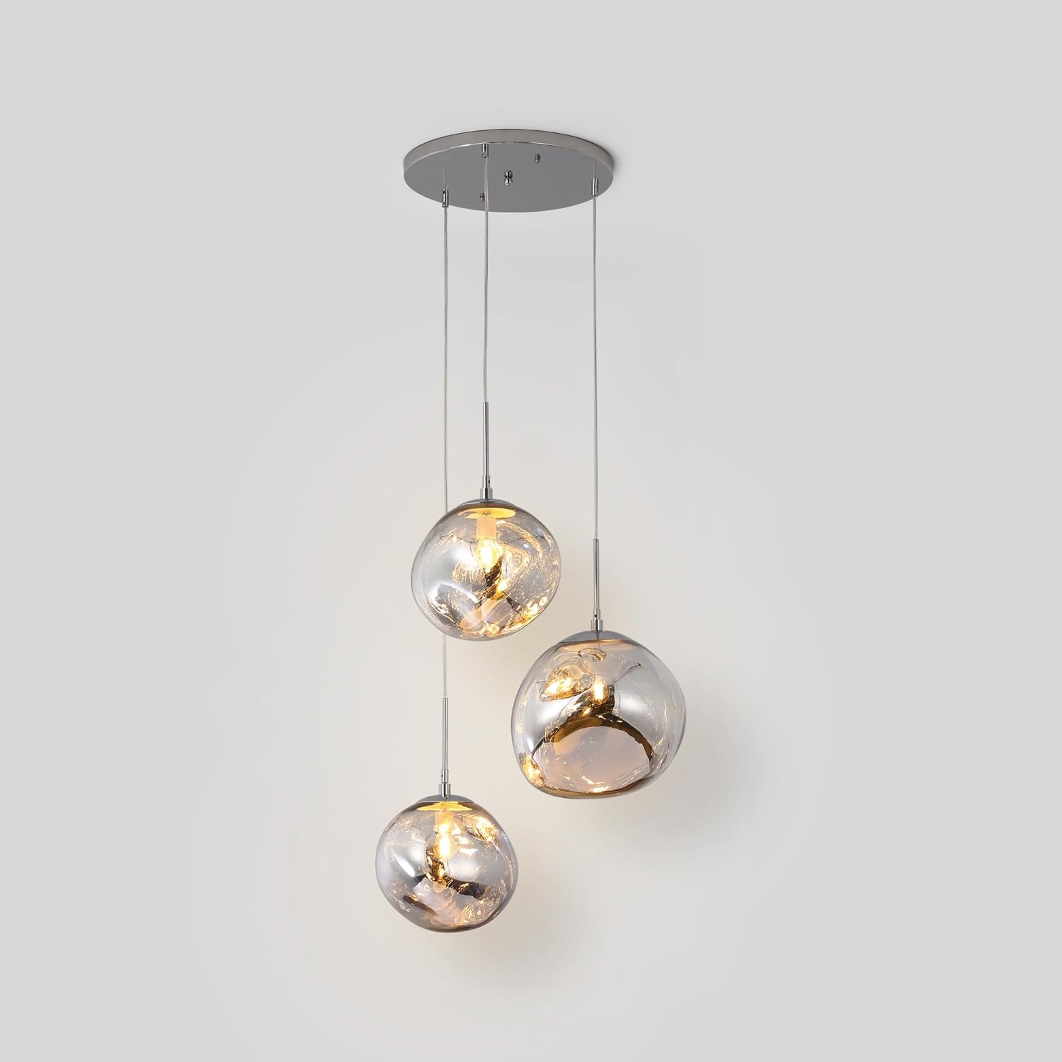 Lampada a sospensione tripla in cristallo "KADNIS" - 3 x E27 - immagine 1