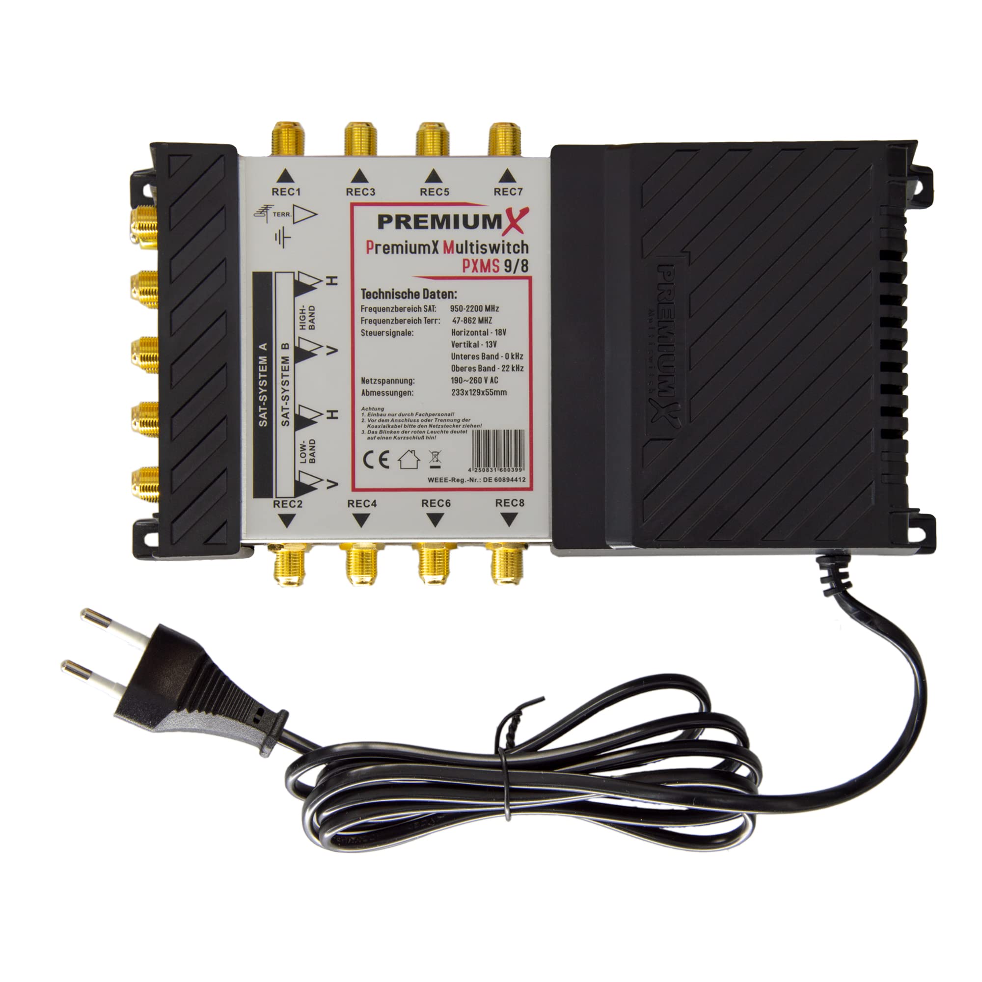 Premium X PXMS Multiswitch 9/8 con Alimentatore