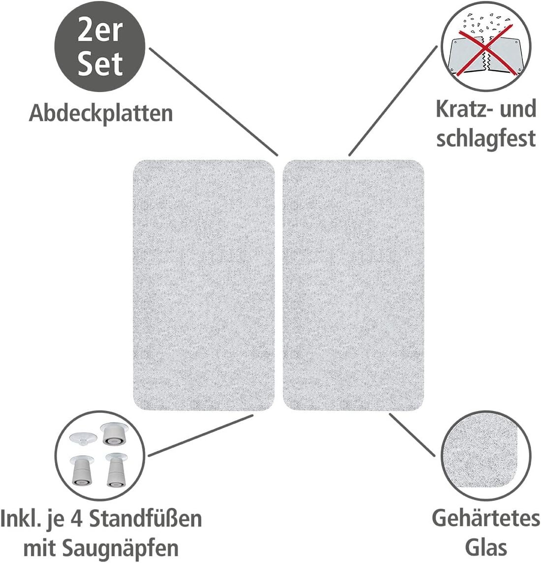 Wenko Coprifornelli in Vetro Universal - Set 2 Pezzi - immagine 2