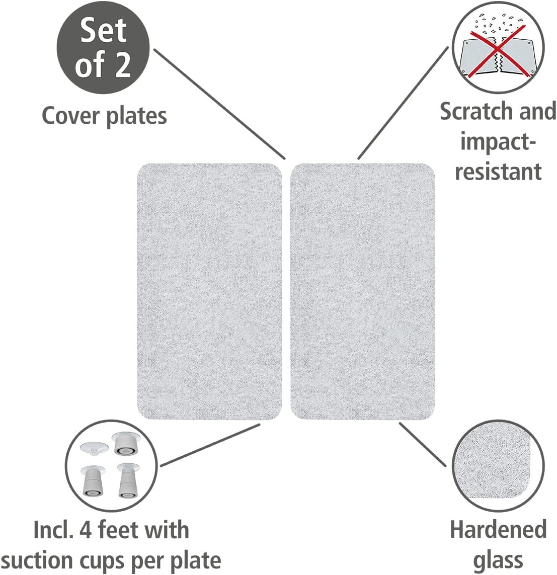 Wenko Coprifornelli in Vetro Universal - Set 2 Pezzi - immagine 3