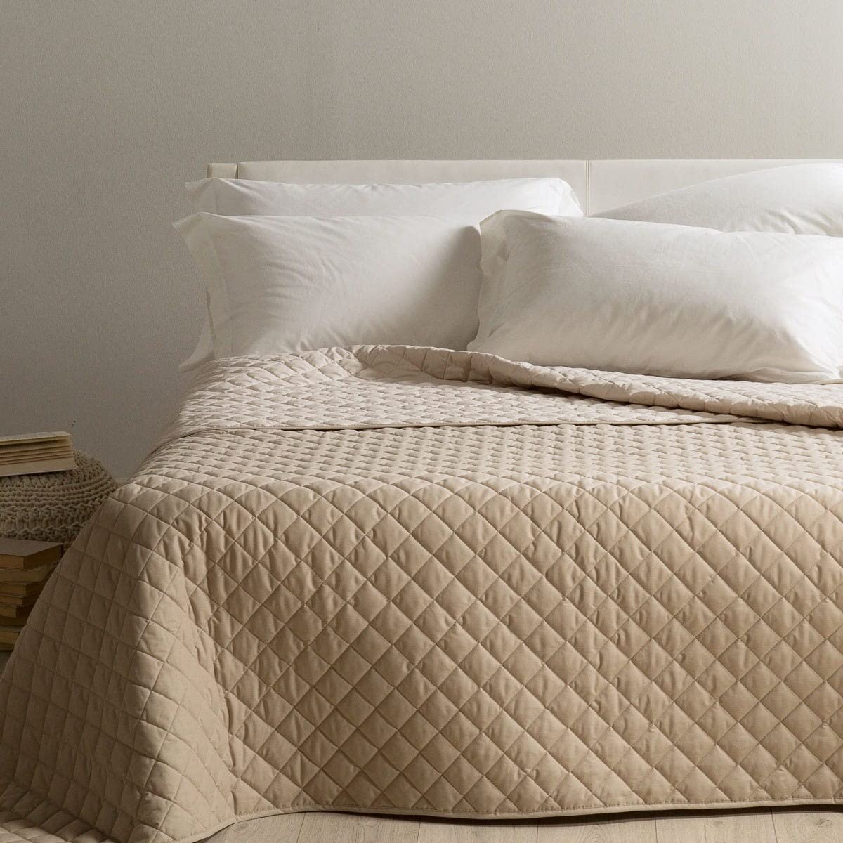 Caleffi - Copriletto-trapuntato Mix Tinta Unita Matrimoniale Naturale