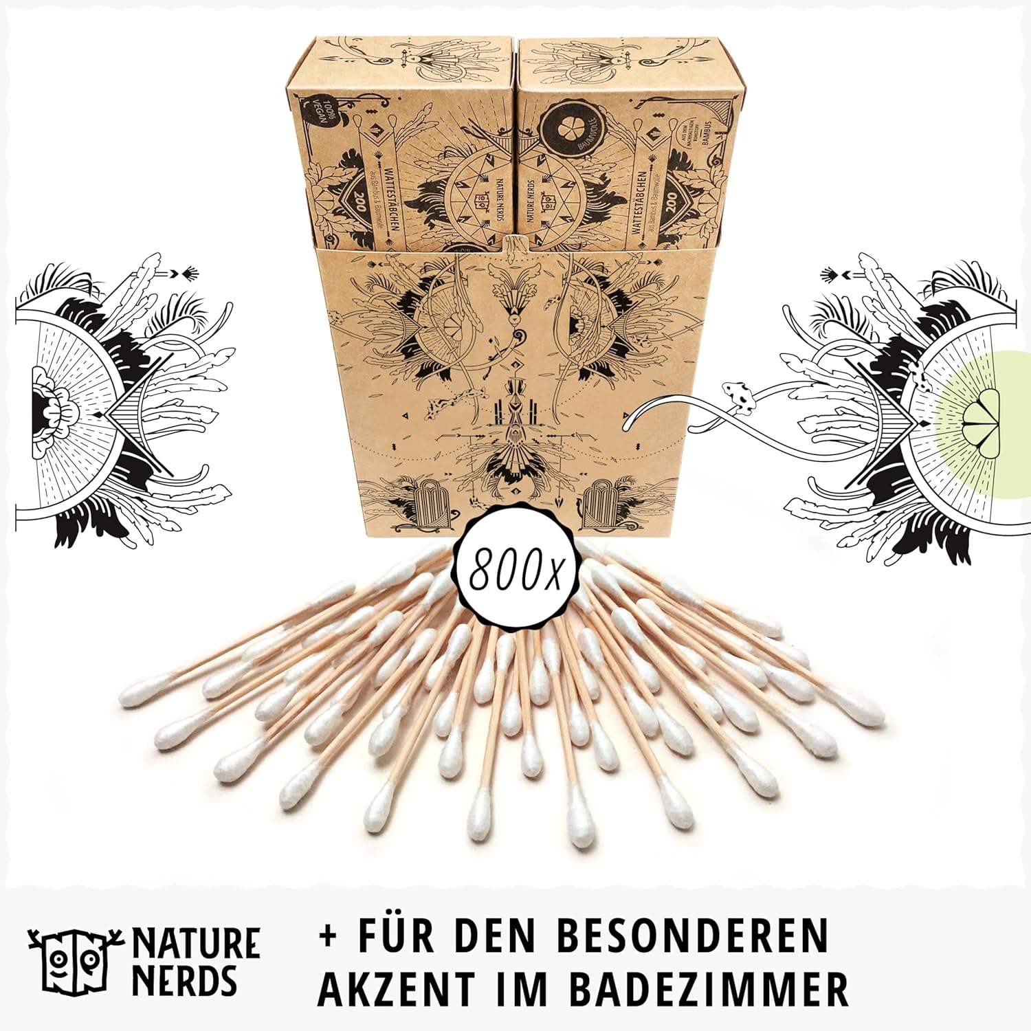 Nature Nerds - Cotton fioc in bambù e cotone (800 pezzi) - immagine 3