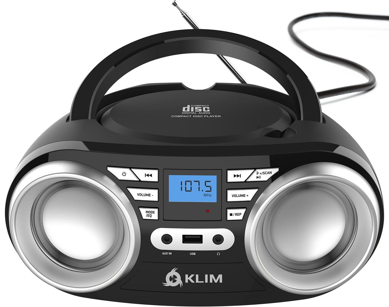 Klim B3 - Lettore CD Portatile Boombox con Radio FM