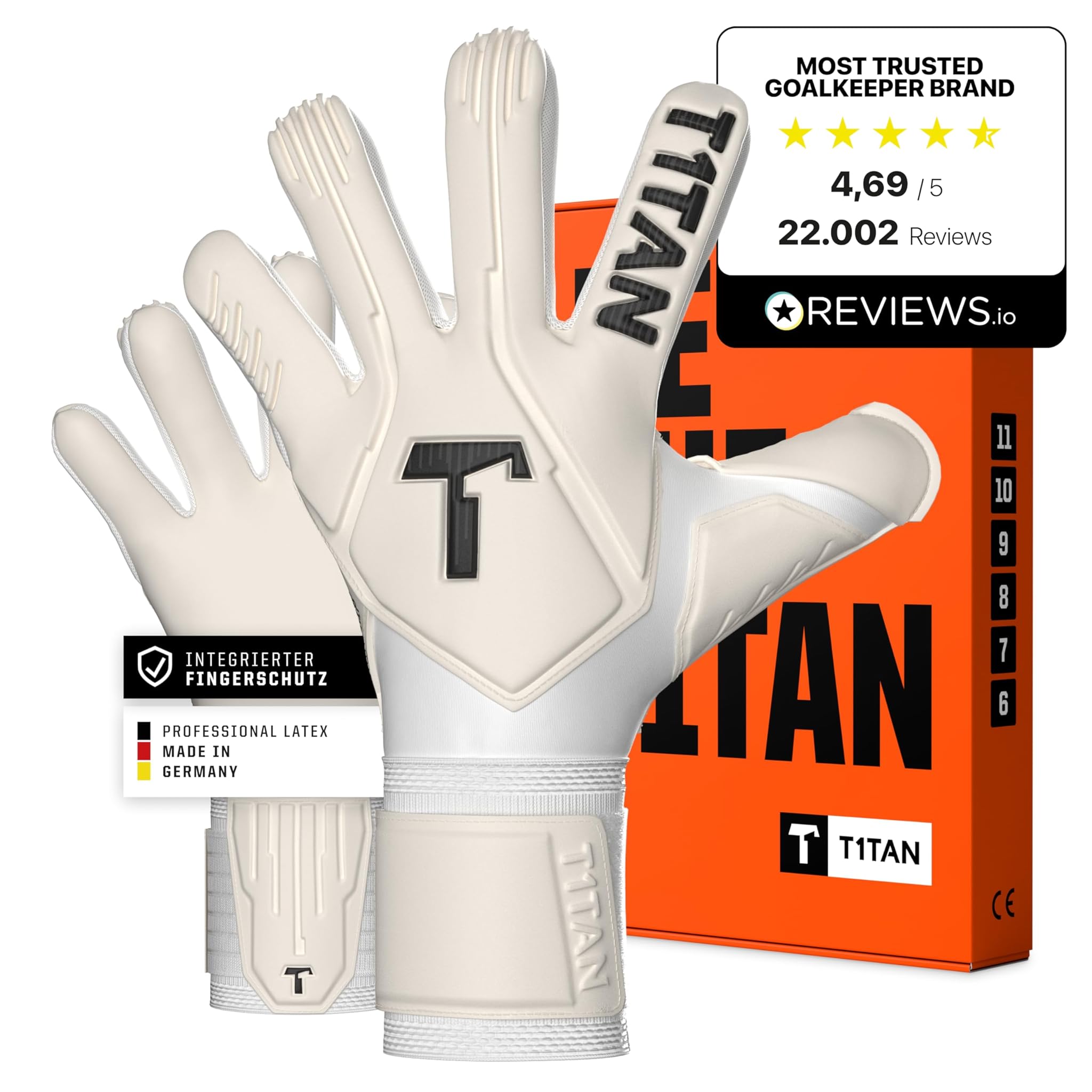 T1TAN Legend Guanti da Portiere con Protezione Dita