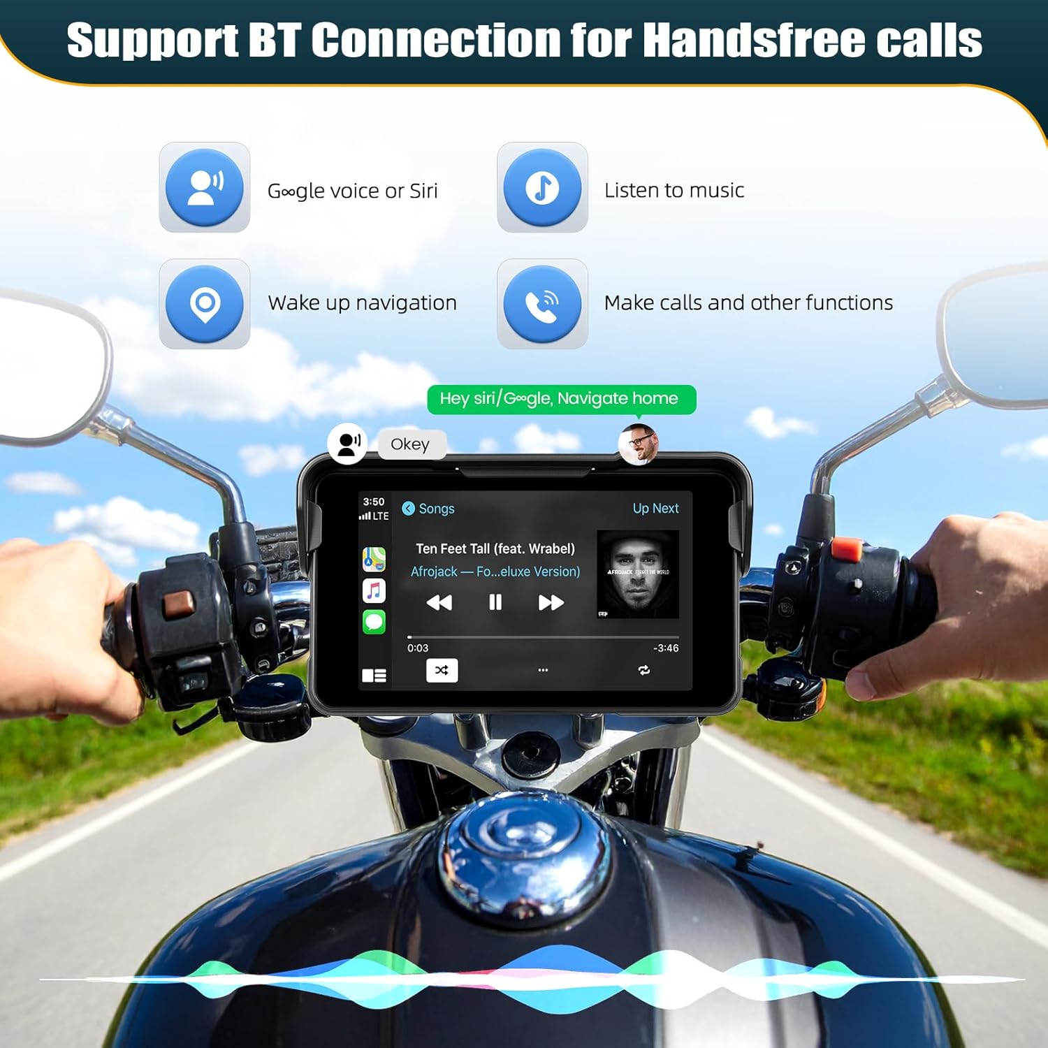 Camecho Moto Carplay Wireless 5" Touchscreen IP68 - immagine 4