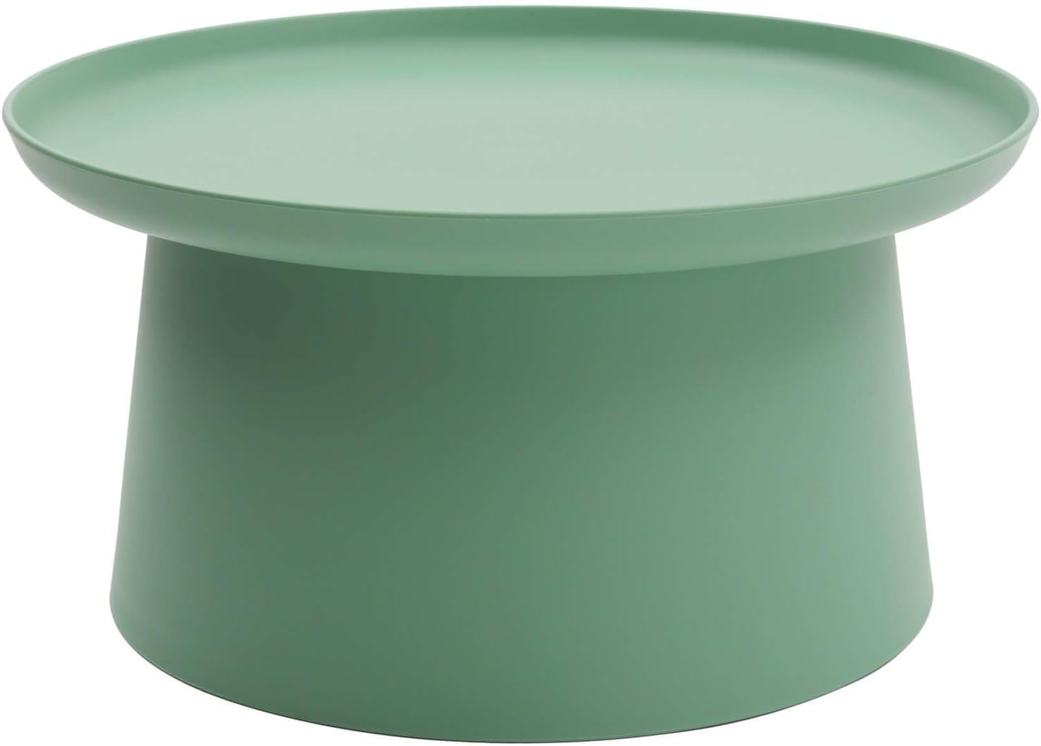 KONTE.DESIGN Tavolino IBIZA rotondo in polipropilene, Verde, 70x70x36 cm