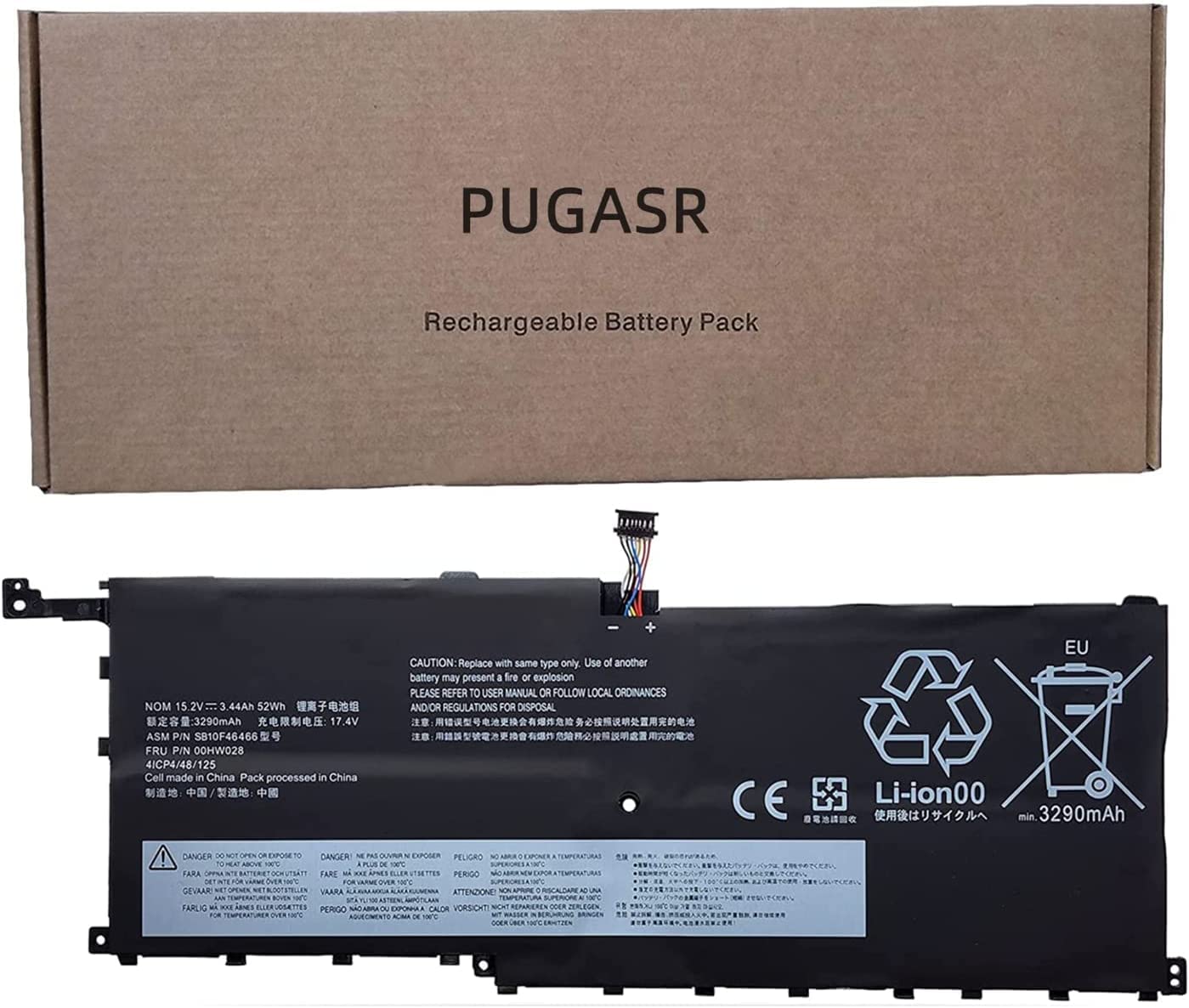 Pugasr Batteria Laptop 00HW028 per Lenovo ThinkPad 52Wh