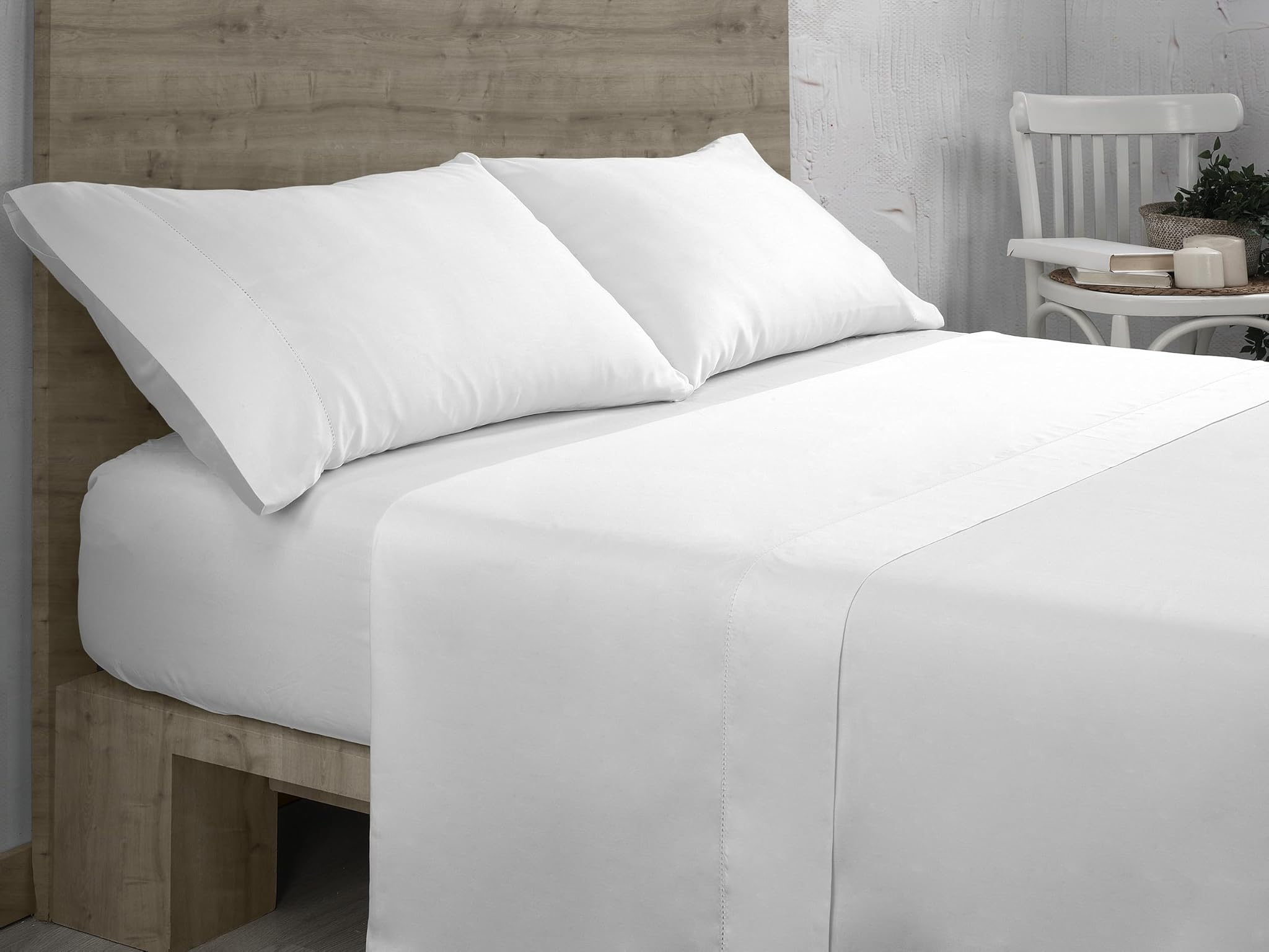 Juego de Sábanas de Algodón Orgánico Blanco 4 Piezas