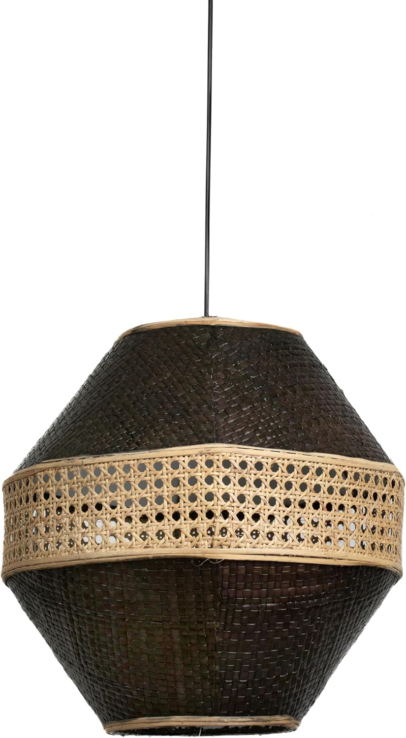LAMPARA RATTAN NEGRA/NATURAL E27/ 220240V