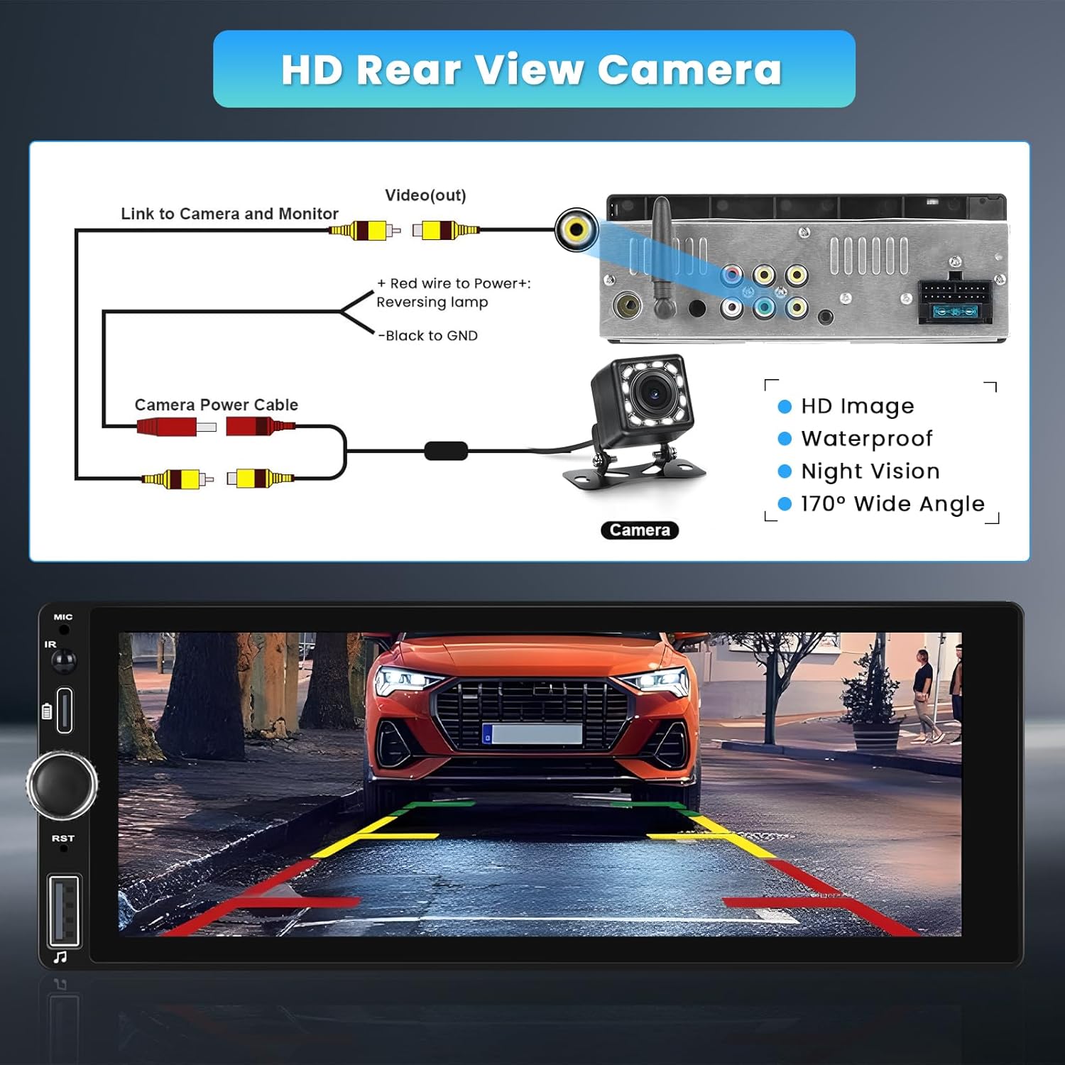 Inefala Stereo Auto 1 DIN con Schermo 6.9'' Wireless CarPlay - immagine 4