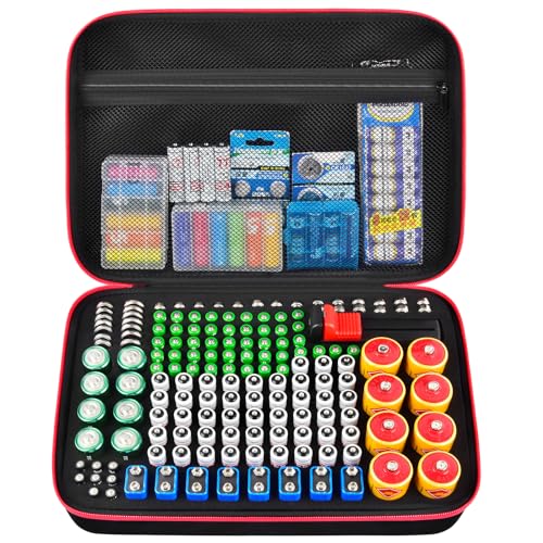 Scatola Organizer Batterie con Tester BT-168, Nero