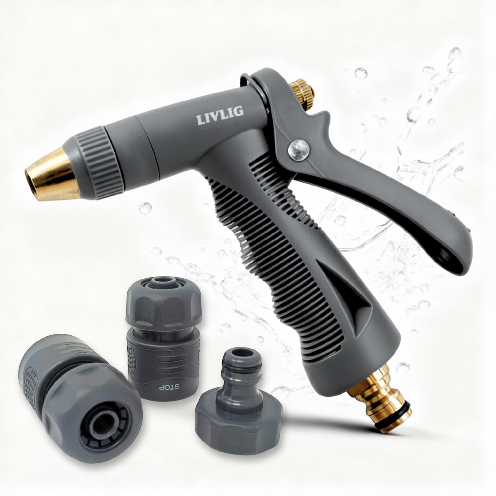 LIVLIG - Siringa da Giardino in Plastica e Ottone, Antracite