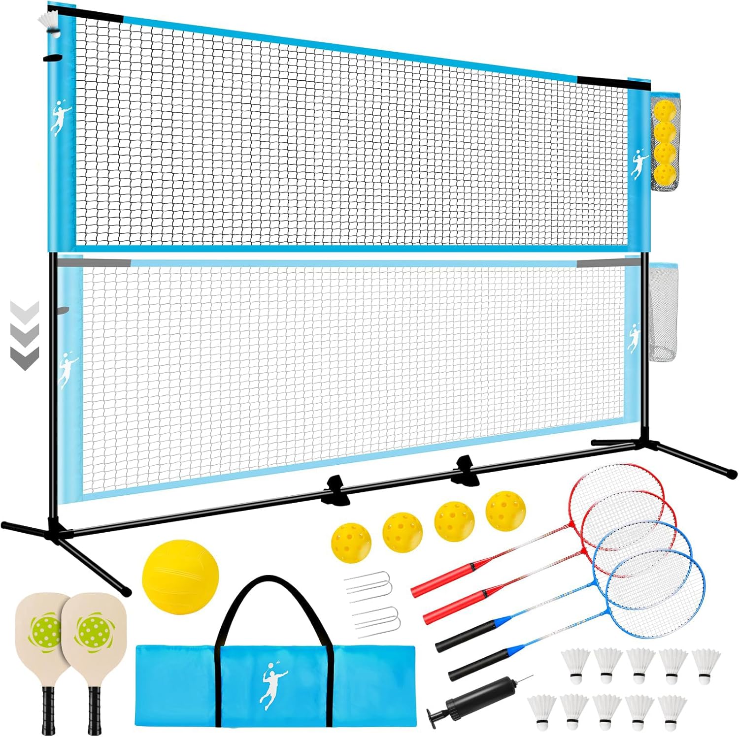 Rete Multisport Regolabile per Badminton e Pallavolo - immagine 1