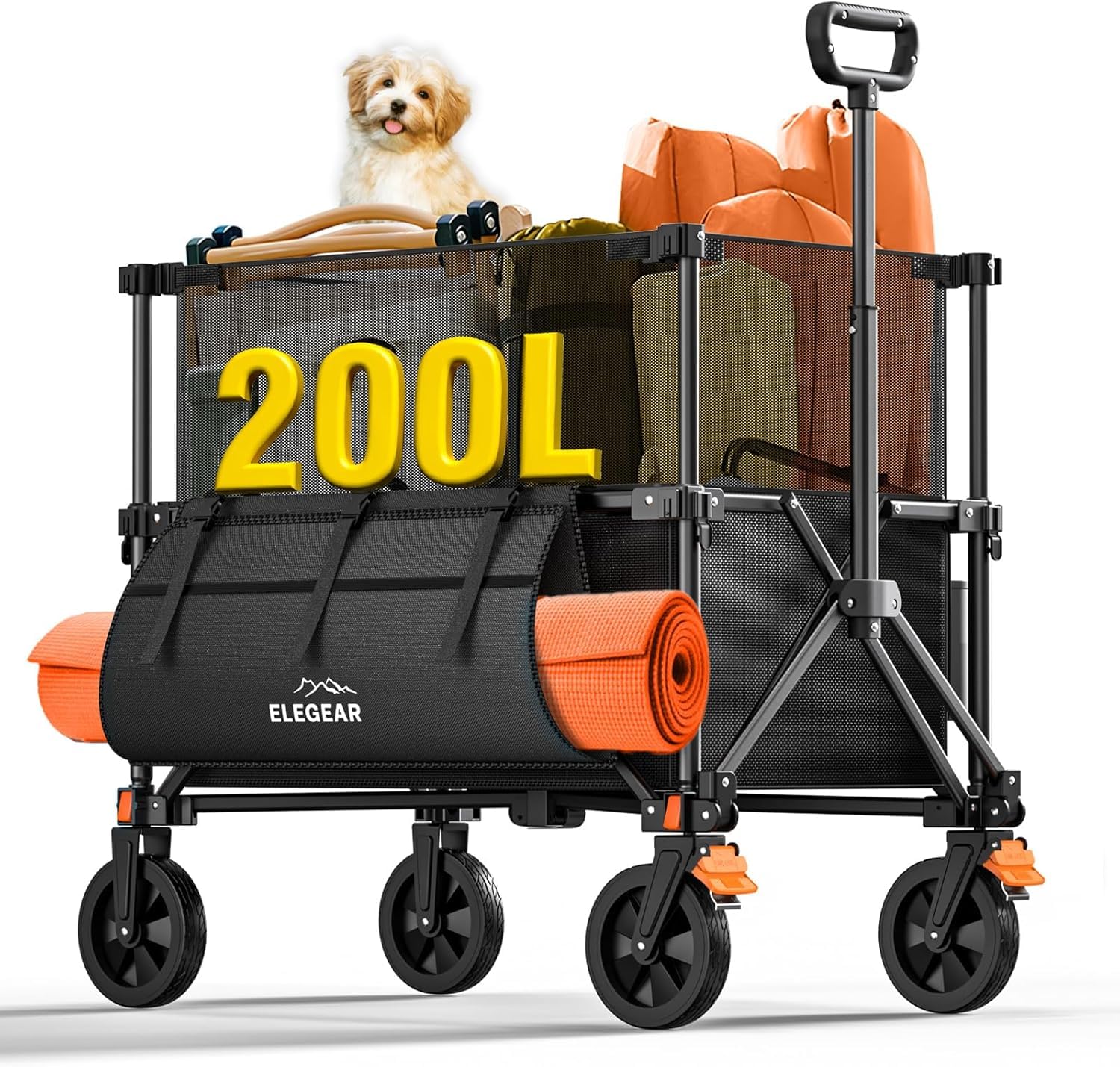 Elegear Carrello Spiaggia Pieghevole 200L, 200KG