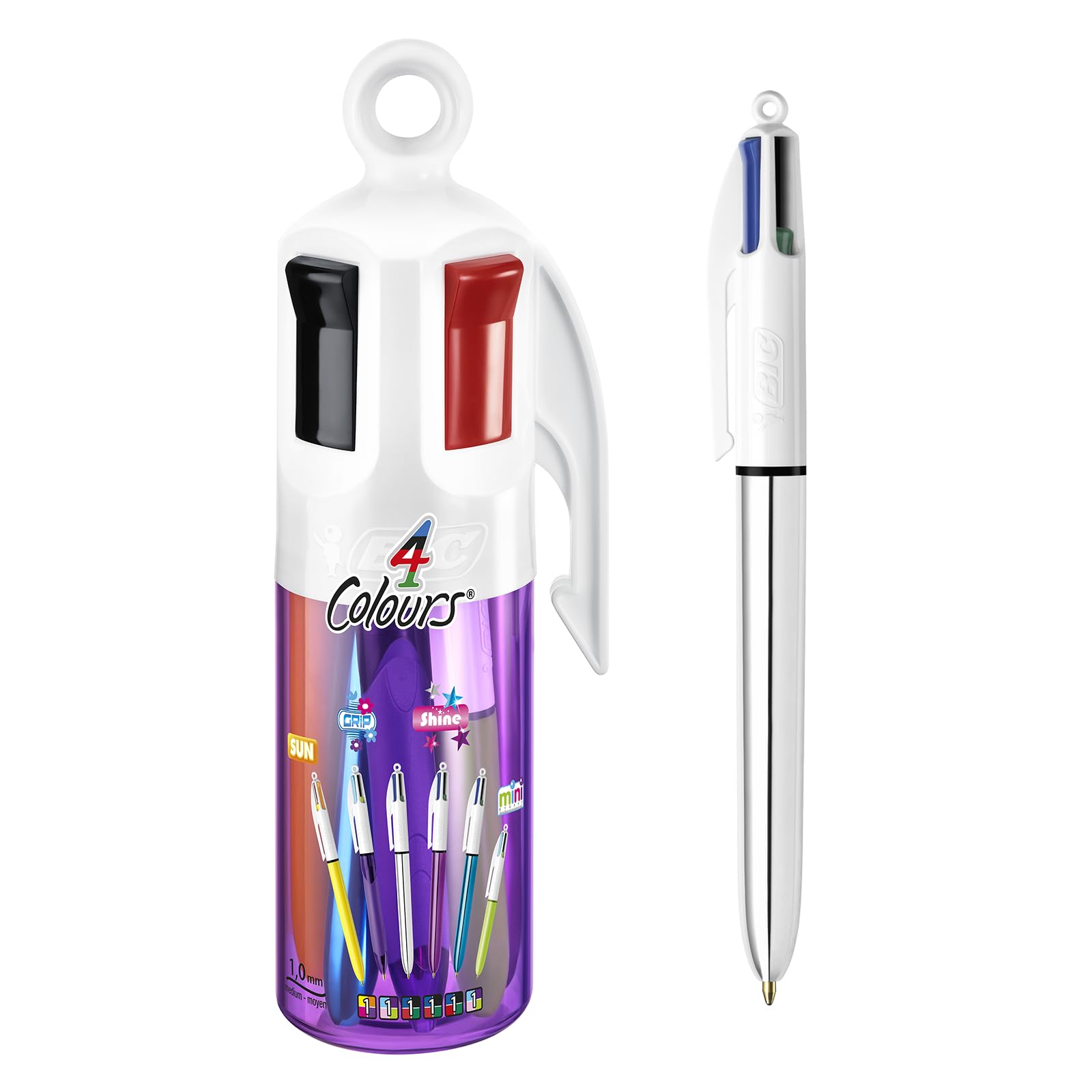 Bic 4 Colori - Set 6 Penne Multicolore a Sfera a Scatto