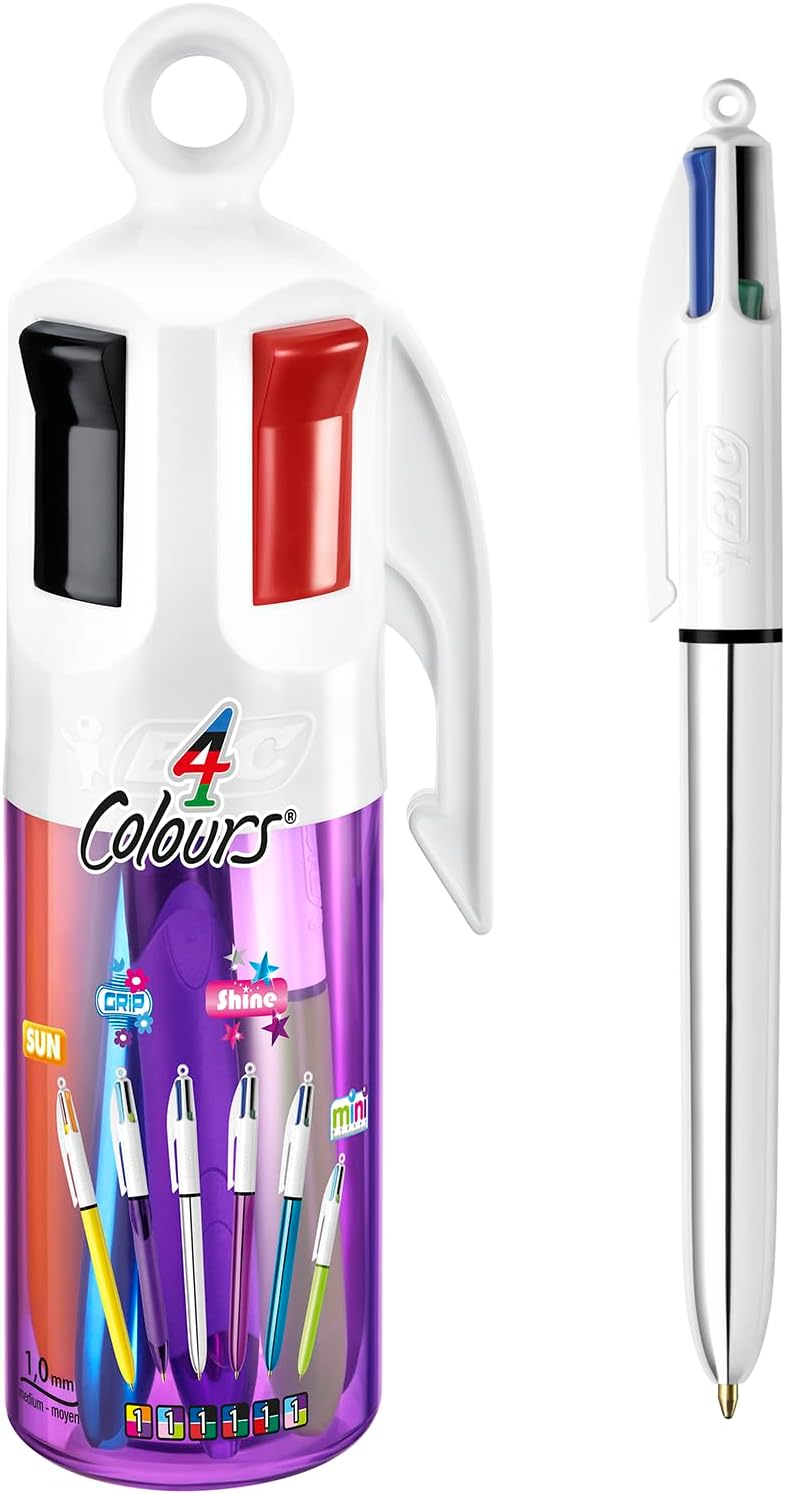 Bic 4 Colori - Set 6 Penne Multicolore a Sfera a Scatto - immagine 1