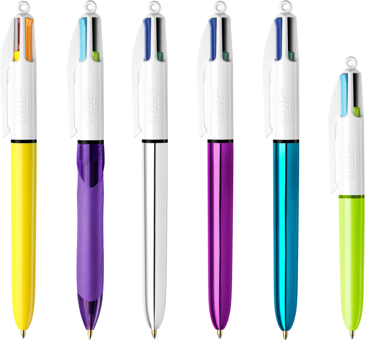Bic 4 Colori - Set 6 Penne Multicolore a Sfera a Scatto - immagine 2