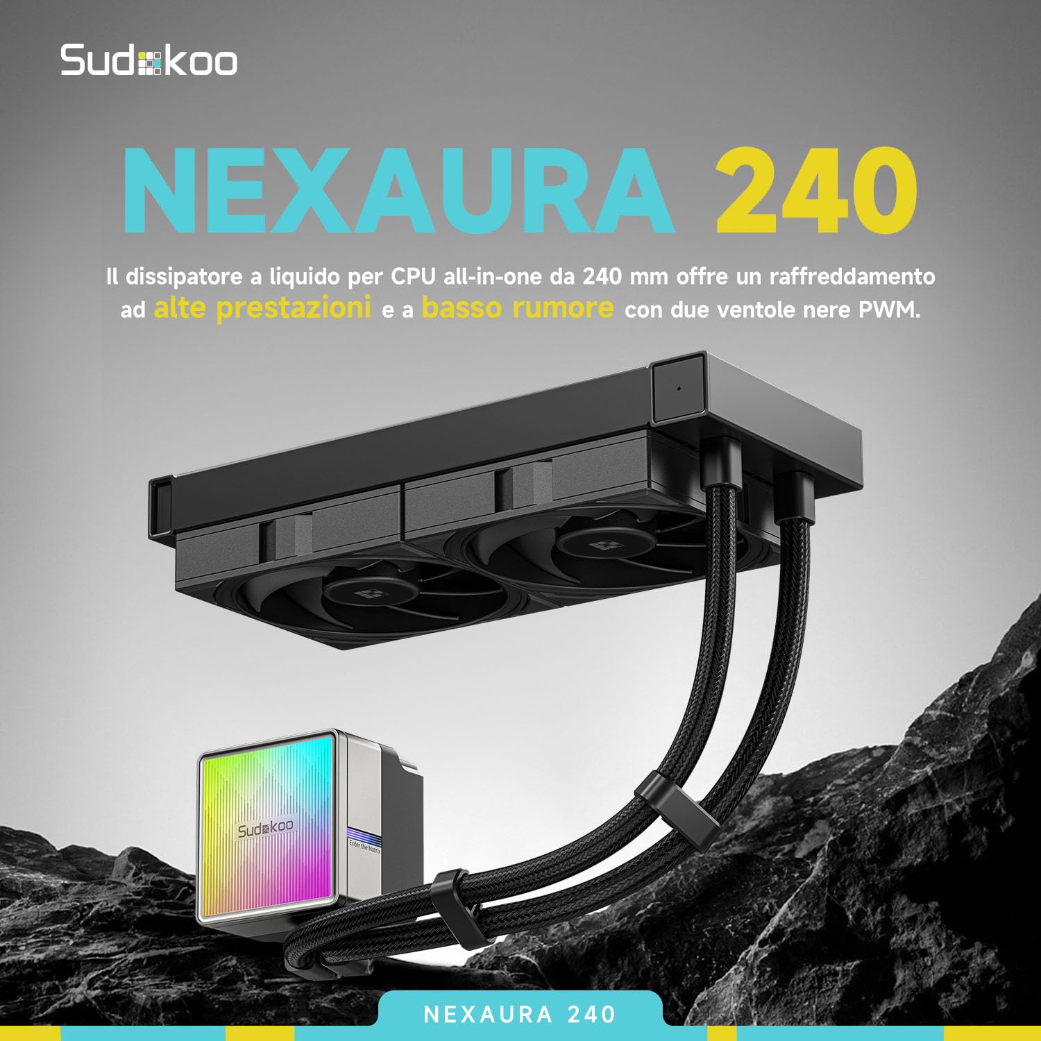 NEXAURA 240 Dissipatore Liquido AIO per CPU 240mm | Sudokoo | Velz