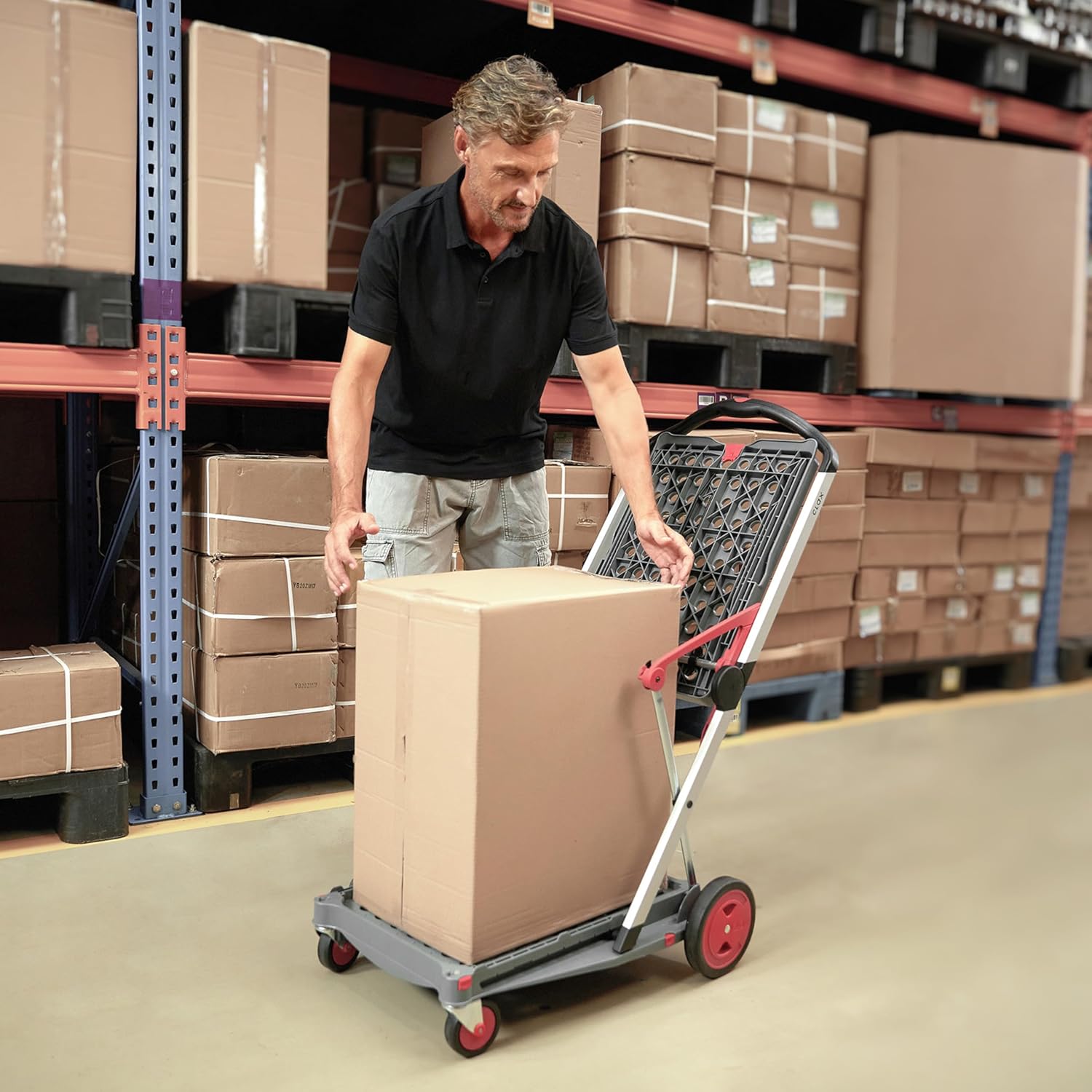 Clax® Carrello Mobile Pieghevole con Box, Verde - immagine 6