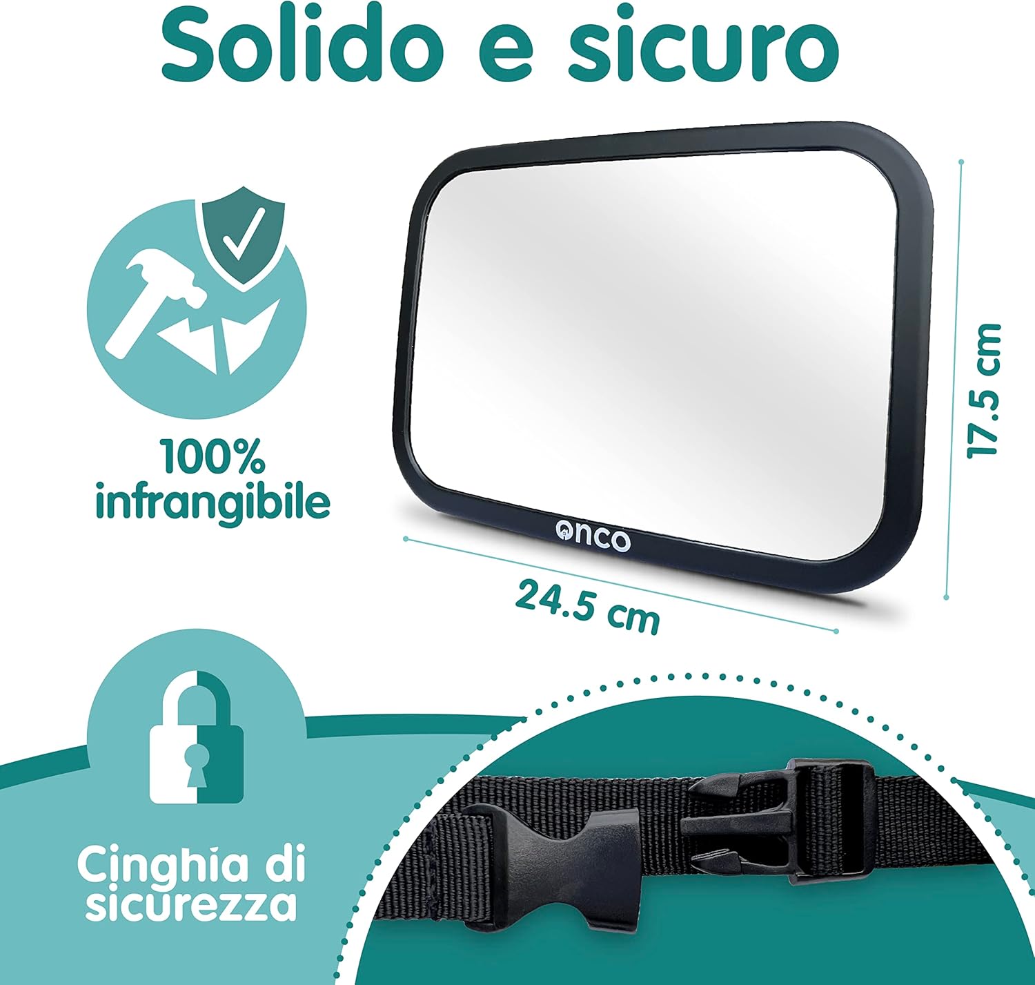 Onco Specchietto Retrovisore Bambini - Infrangibile - immagine 6