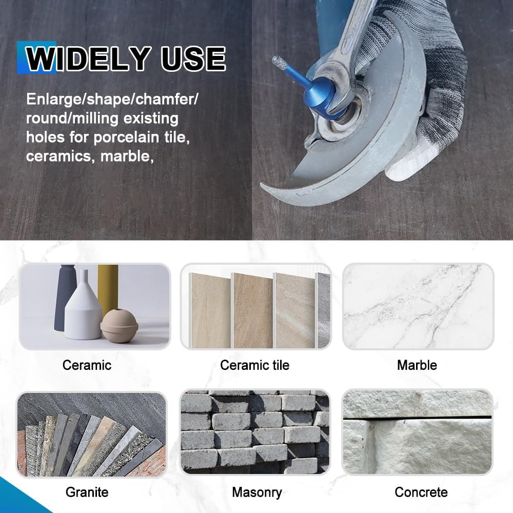 Set Punte Diamantate per Piastrelle 10 Pezzi - immagine 3