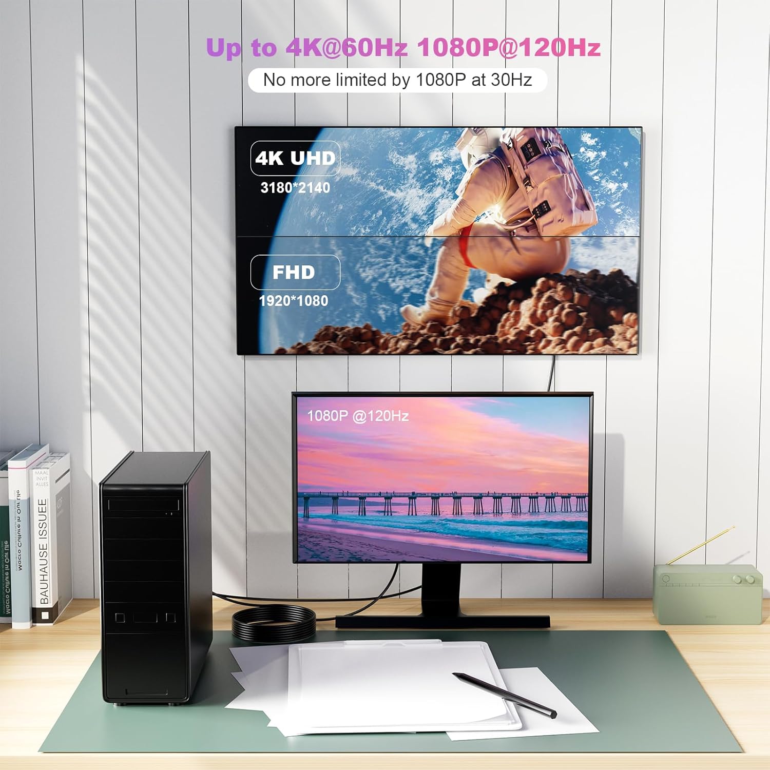 Chenlenic DisplayPort to HDMI Fiber Optic Cable 4K@60Hz - immagine 3