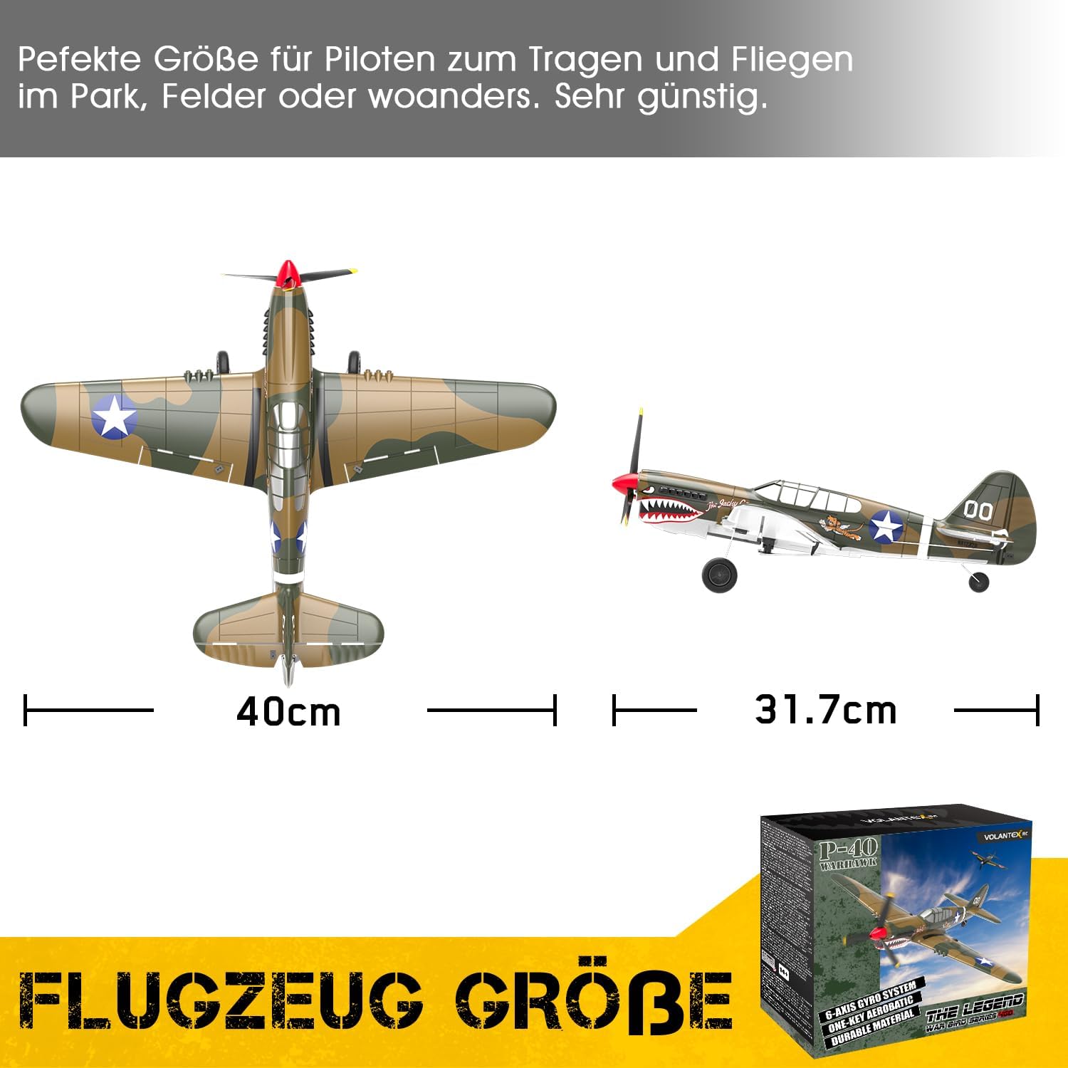 VOLANTEXRC P40 Warhawk - Aereo RC 4 canali 2.4GHz - immagine 6