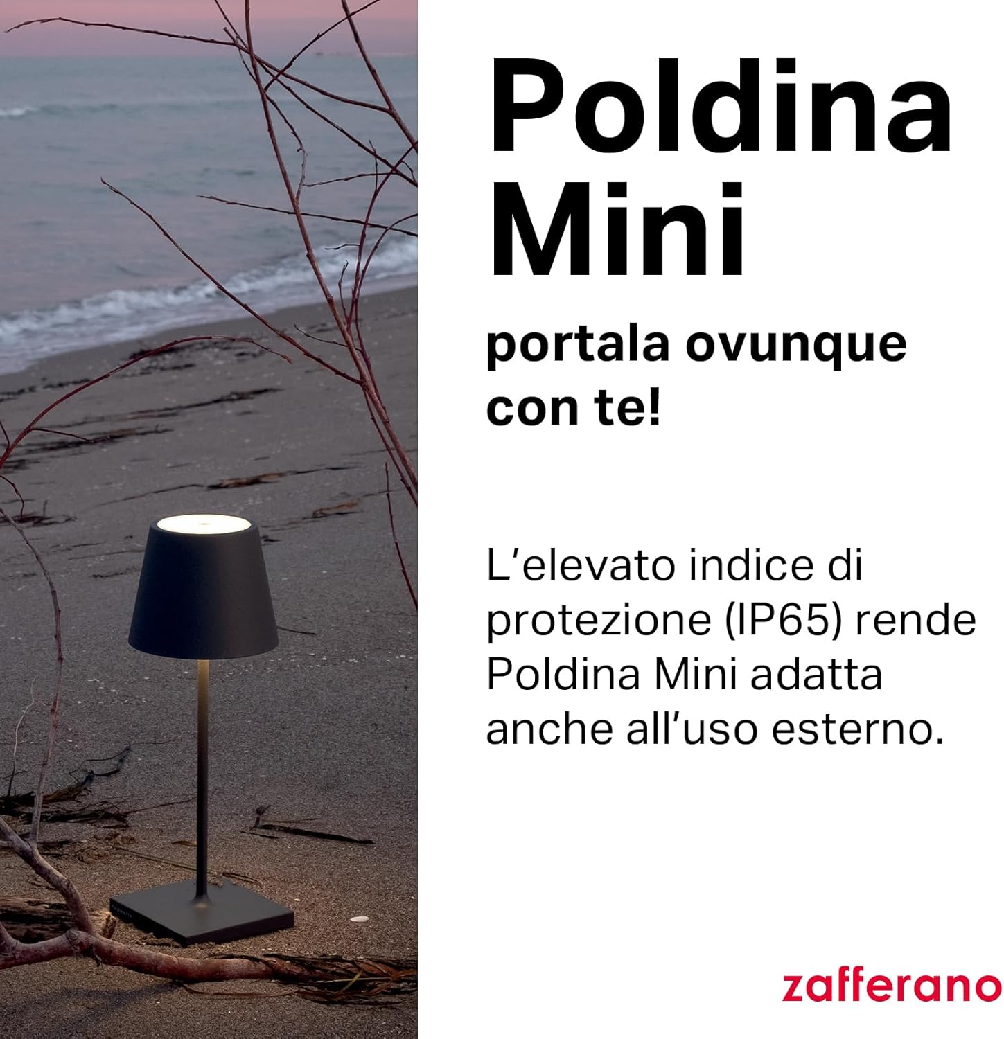 Zafferano Lampada Poldina Pro Mini Ricaricabile - immagine 3