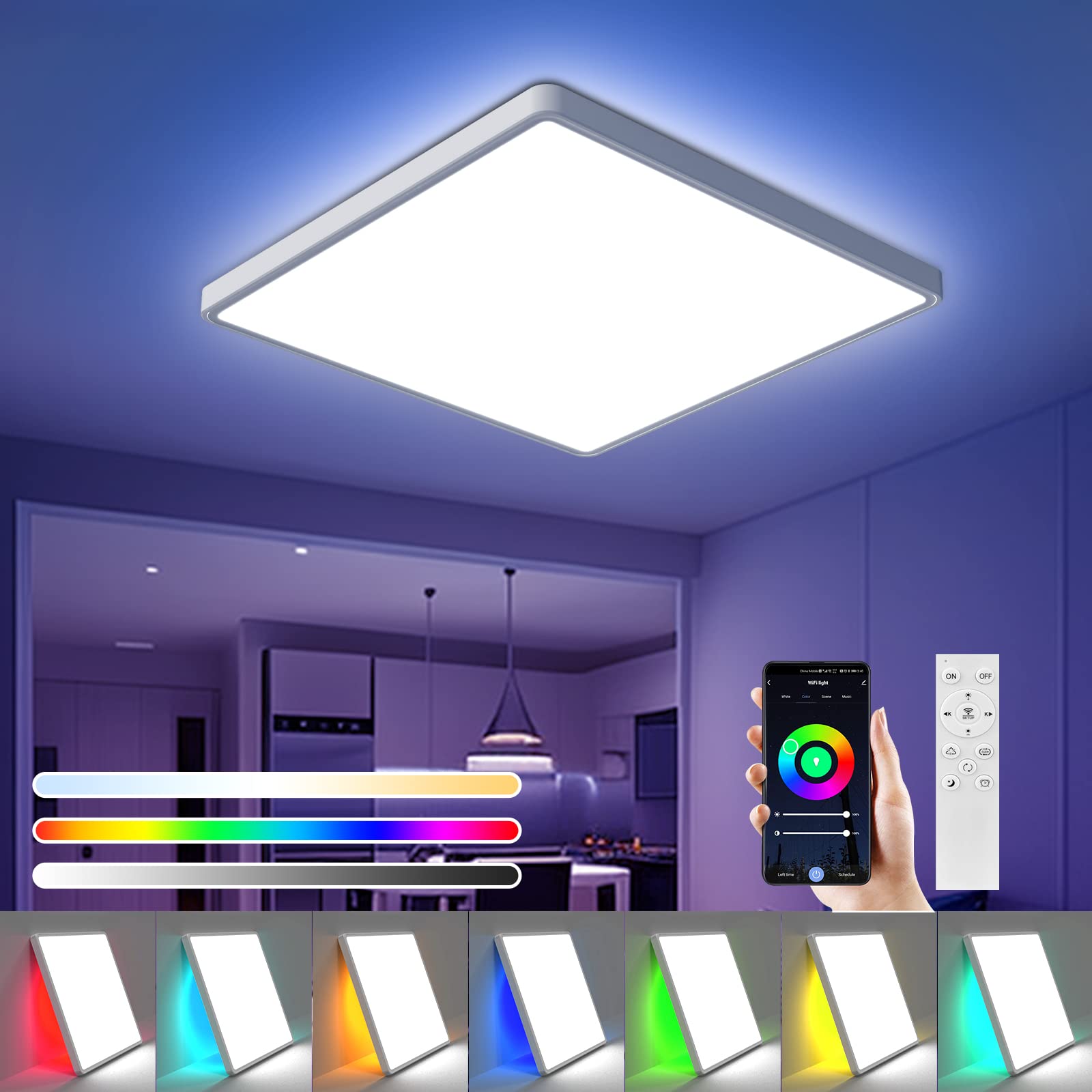Otren Plafoniera LED Soffitto RGB Dimmerabile 36W Ø30CM