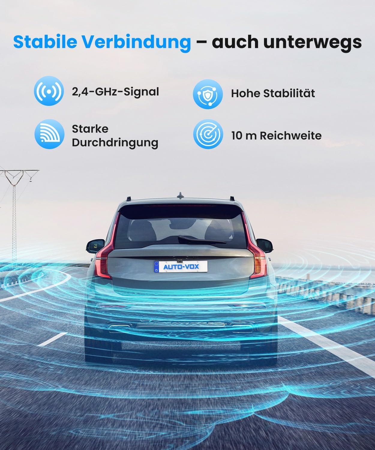 Auto-vox Telecamera Posteriore Wireless HD 1080P - immagine 3