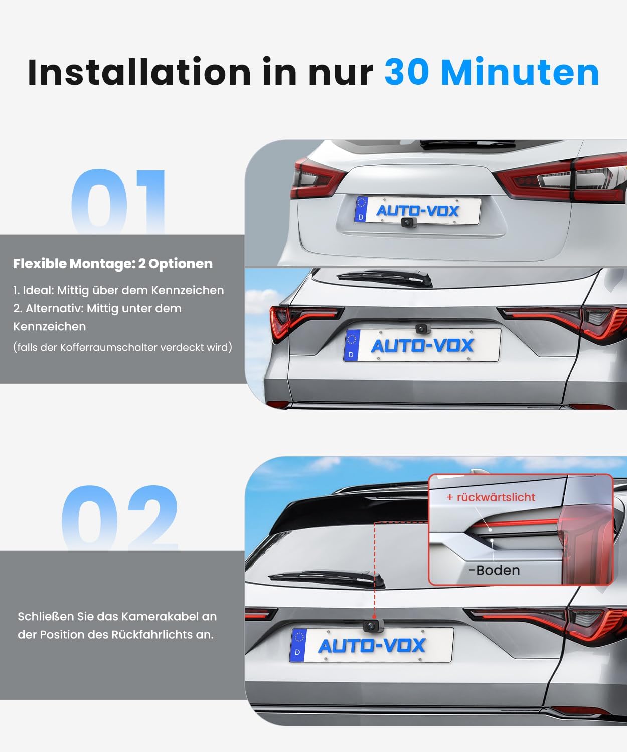 Auto-vox Telecamera Posteriore Wireless HD 1080P - immagine 4